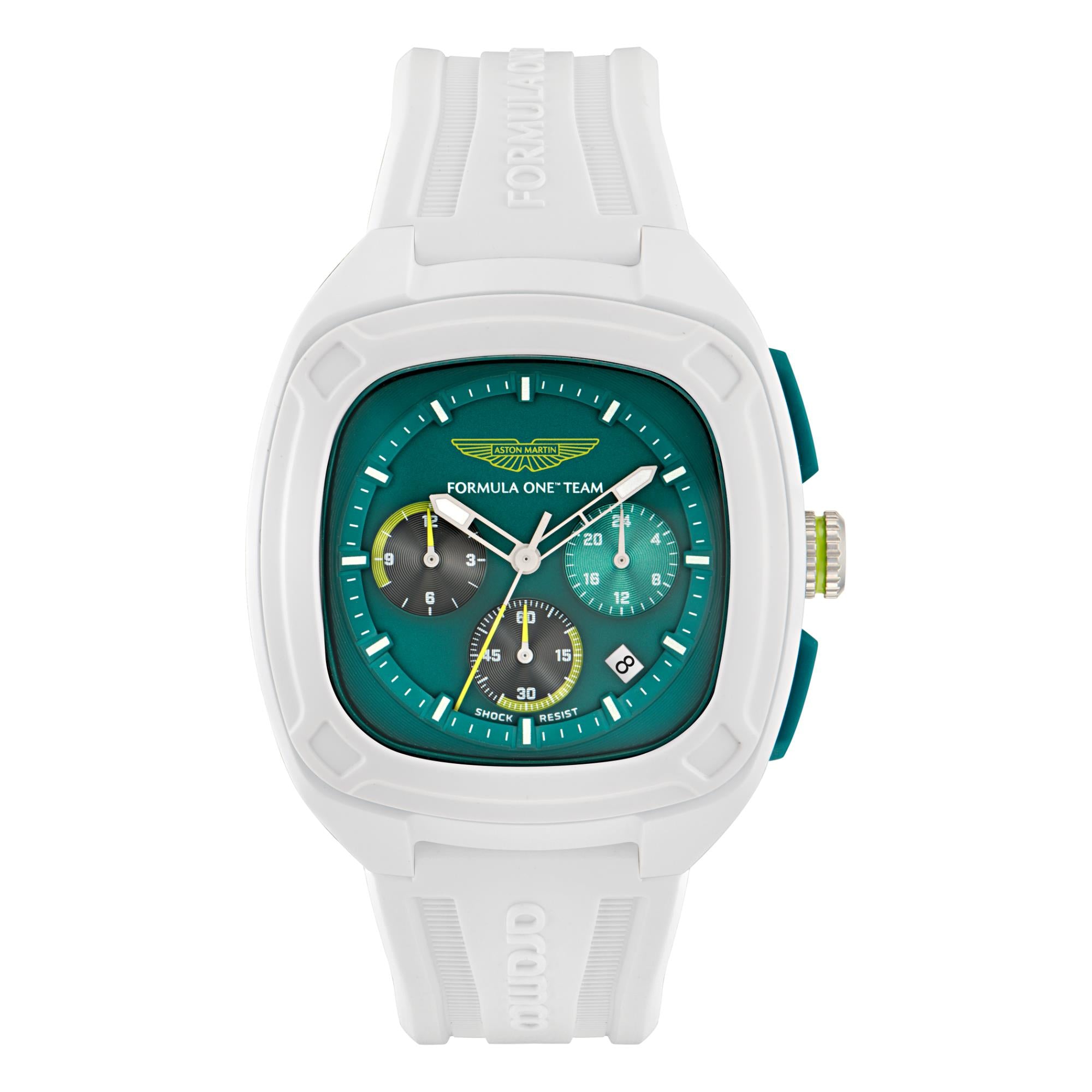 Aston Martin Formula 1 Quartz Chronograph Green Dial Silicone Strap Men's Watch MTFO1F502