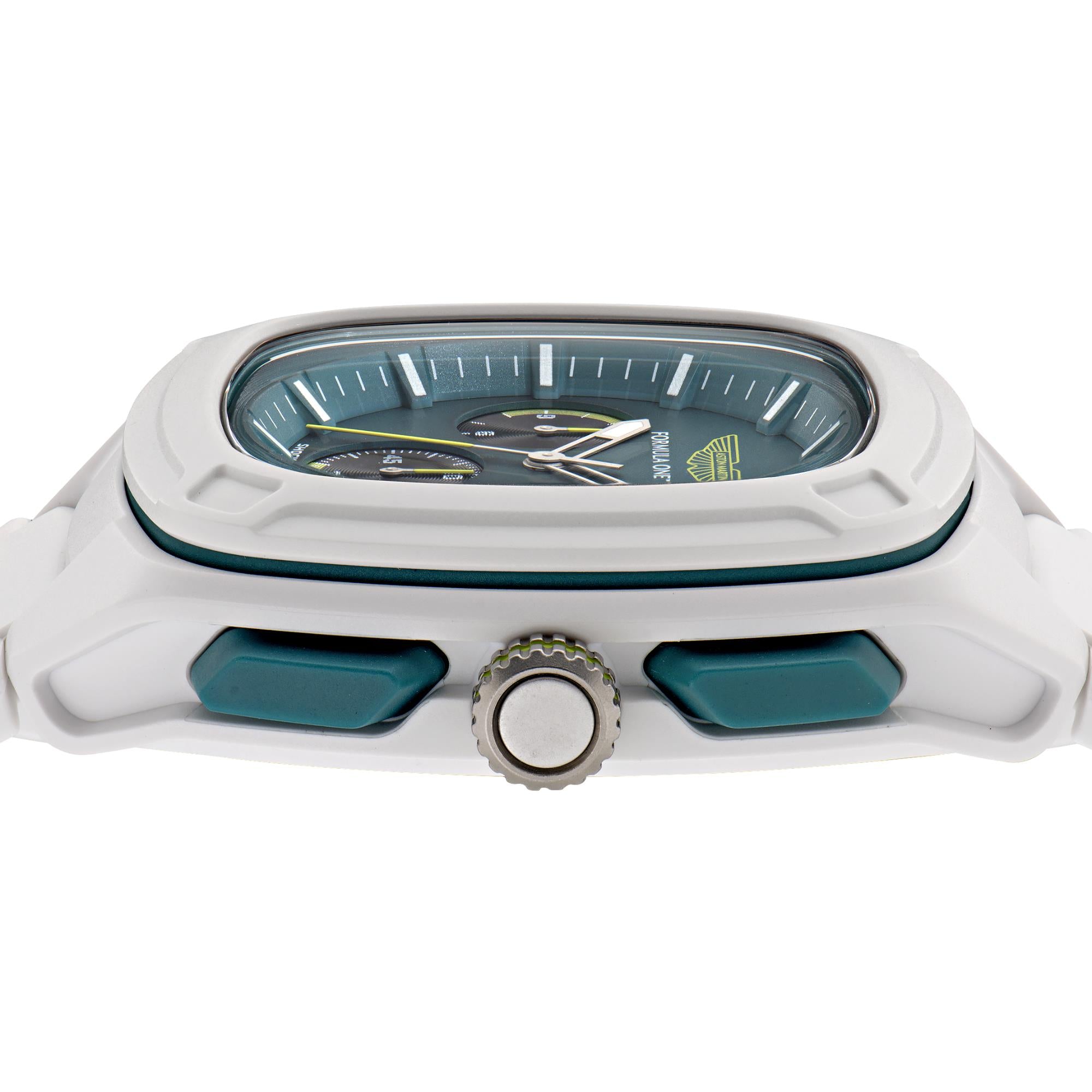 Aston Martin Formula 1 Quartz Chronograph Green Dial Silicone Strap Men's Watch MTFO1F502