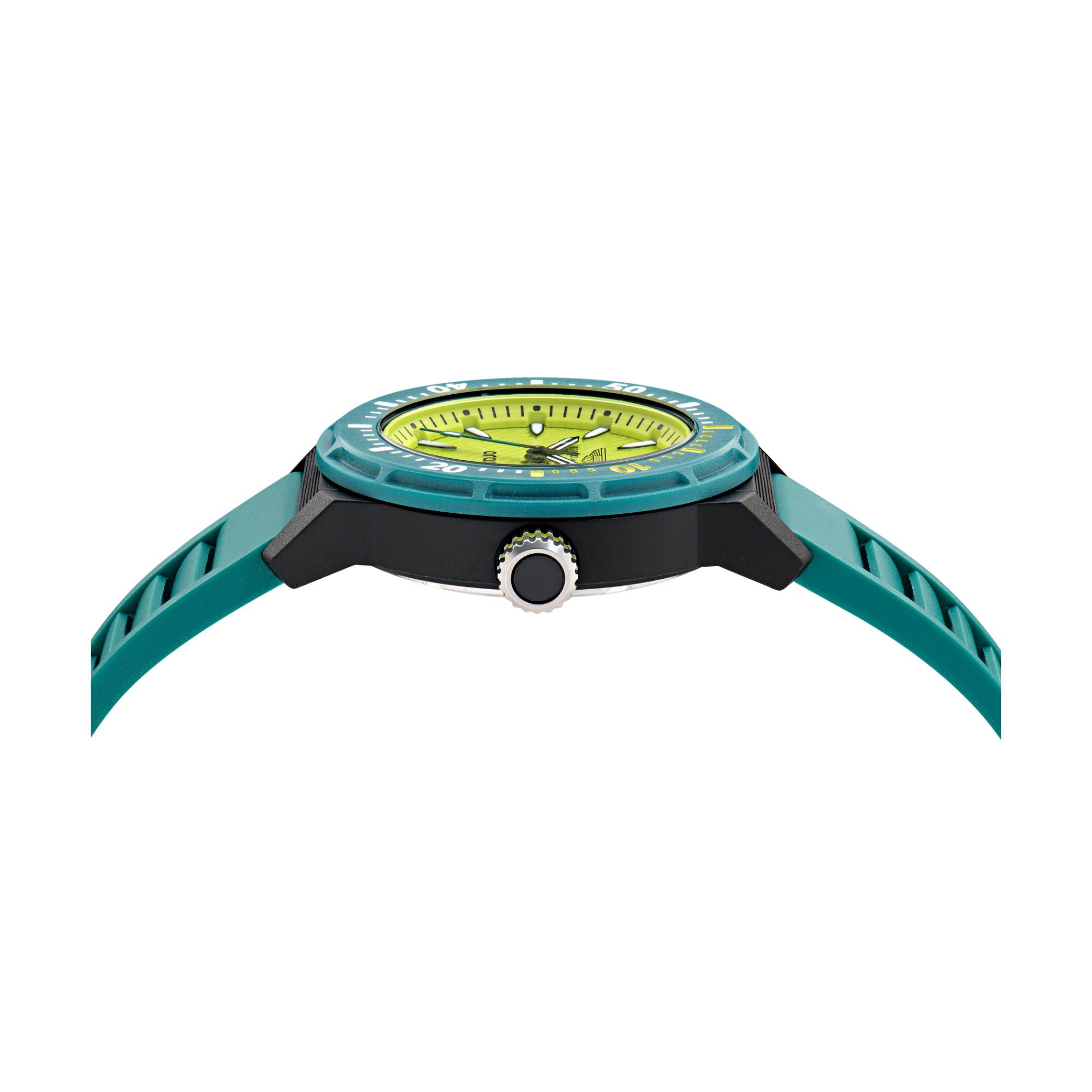 Aston Martin Aramco Formula One Team Yellow Dial Podium Green Silicone Strap Unisex Watch MTFK1F501