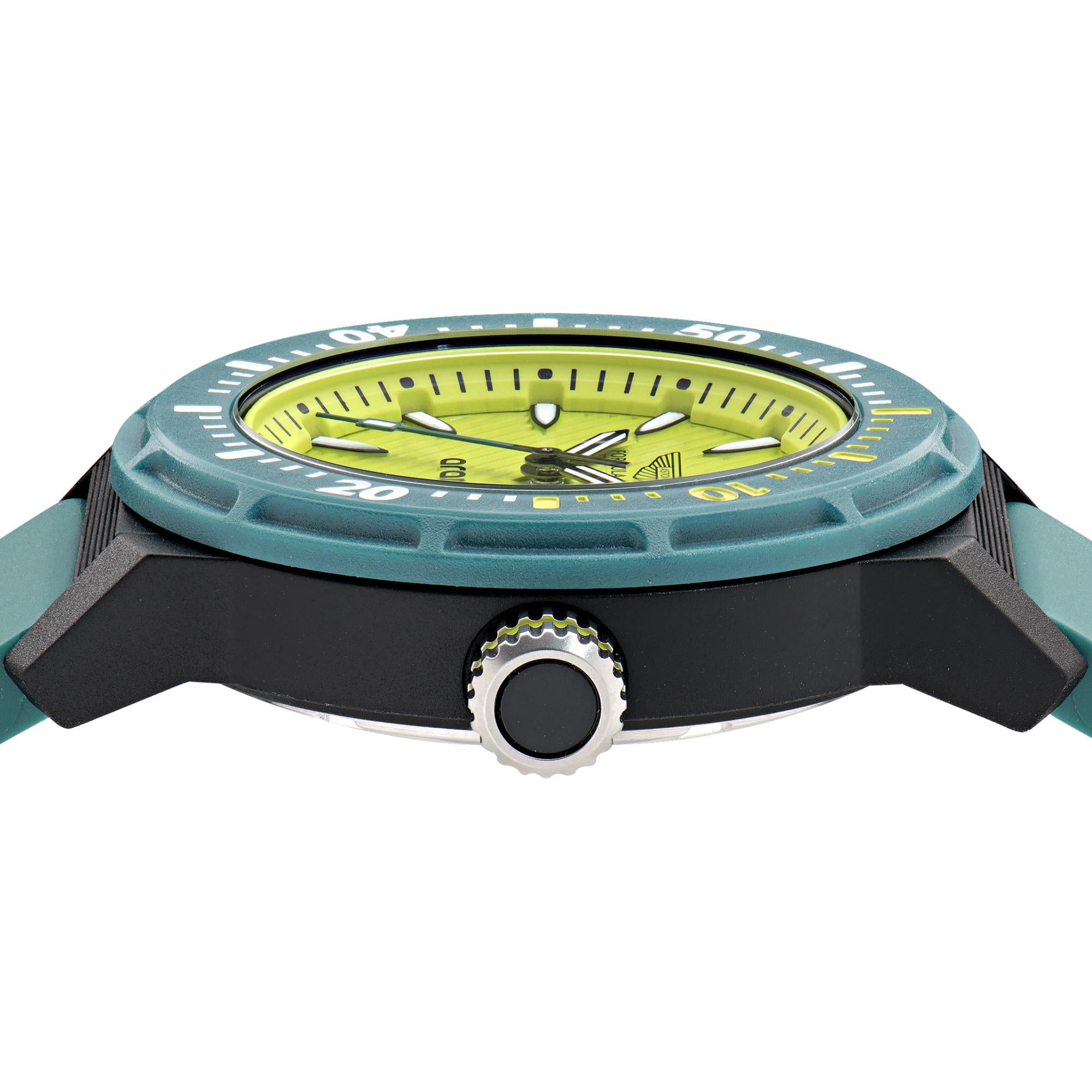 Aston Martin Aramco Formula One Team Yellow Dial Podium Green Silicone Strap Unisex Watch MTFK1F501