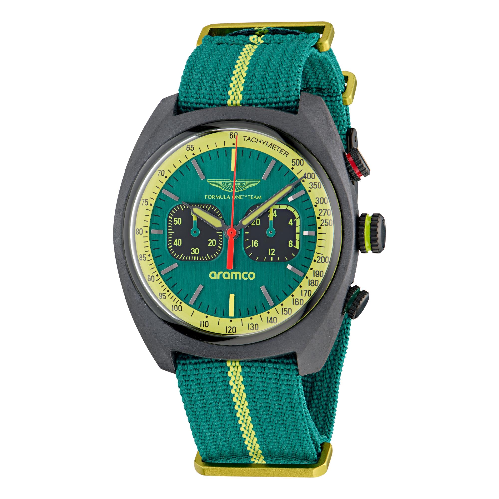 Aston Martin Formula 1 Quartz Chronograph Green Dial Nato Strap Men's Watch MTFD1F501