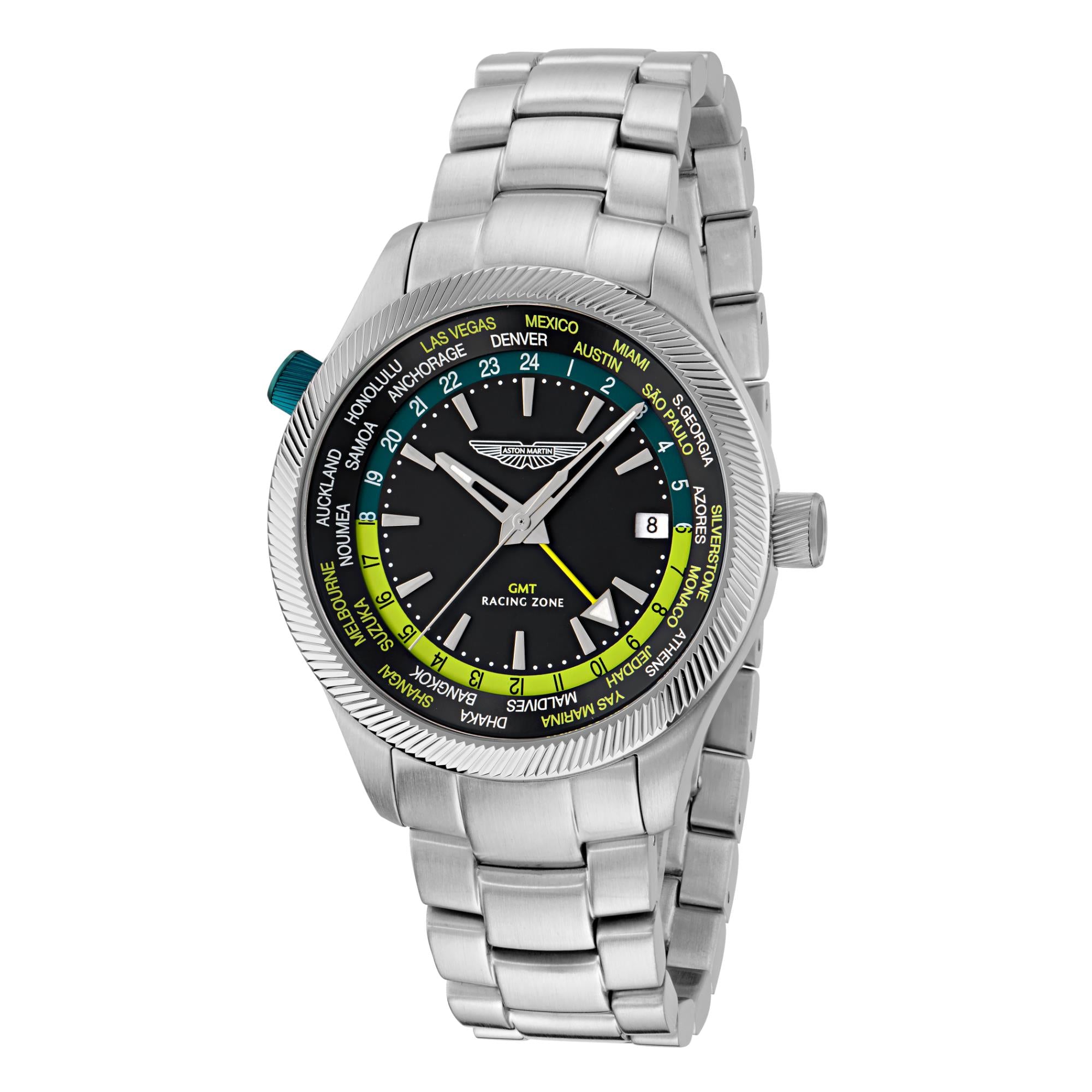 Aston Martin AML Icon Quartz Black Dial Silicone and Steel Strap Men's Watch MTIZ1F503