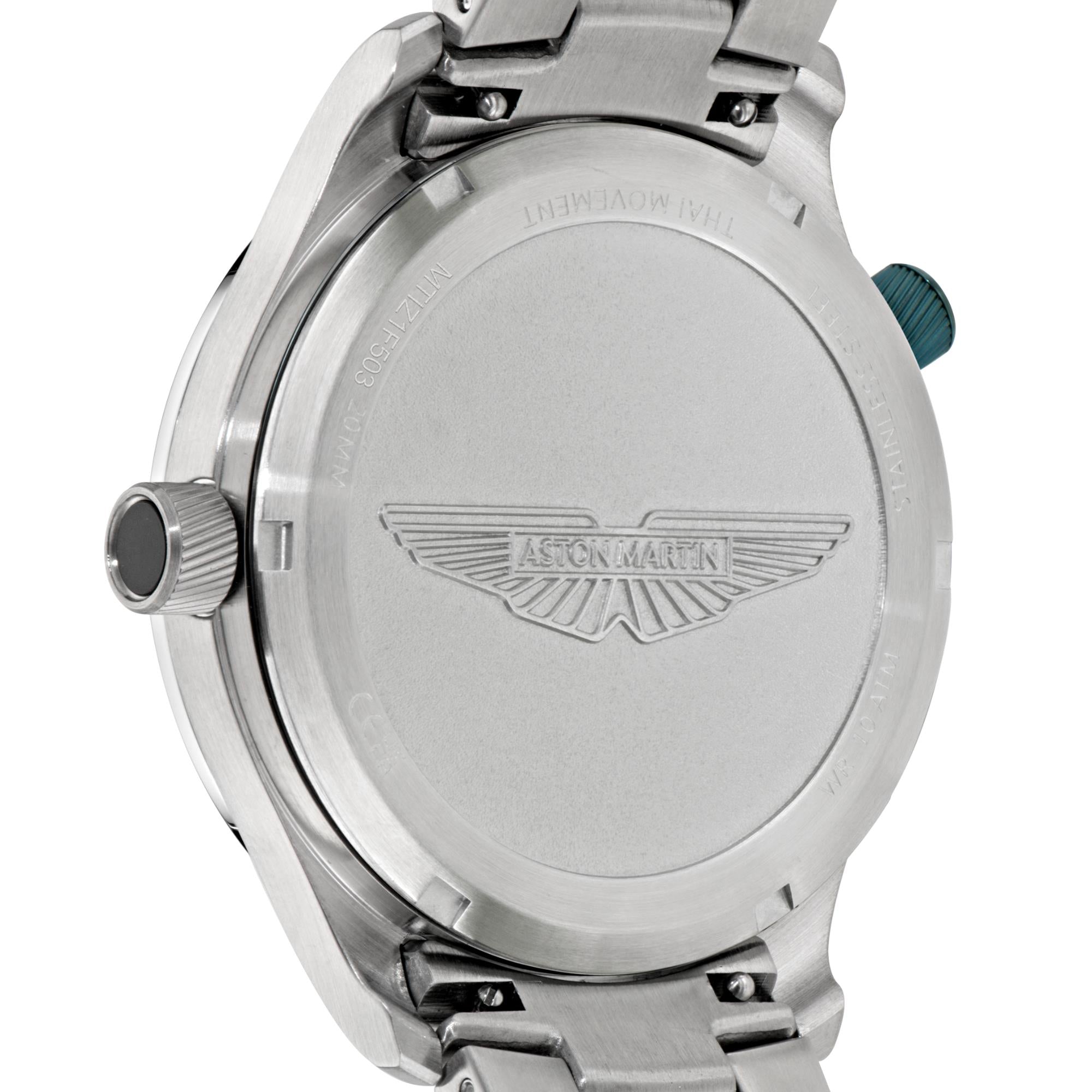 Aston Martin AML Icon Quartz Black Dial Silicone and Steel Strap Men's Watch MTIZ1F503