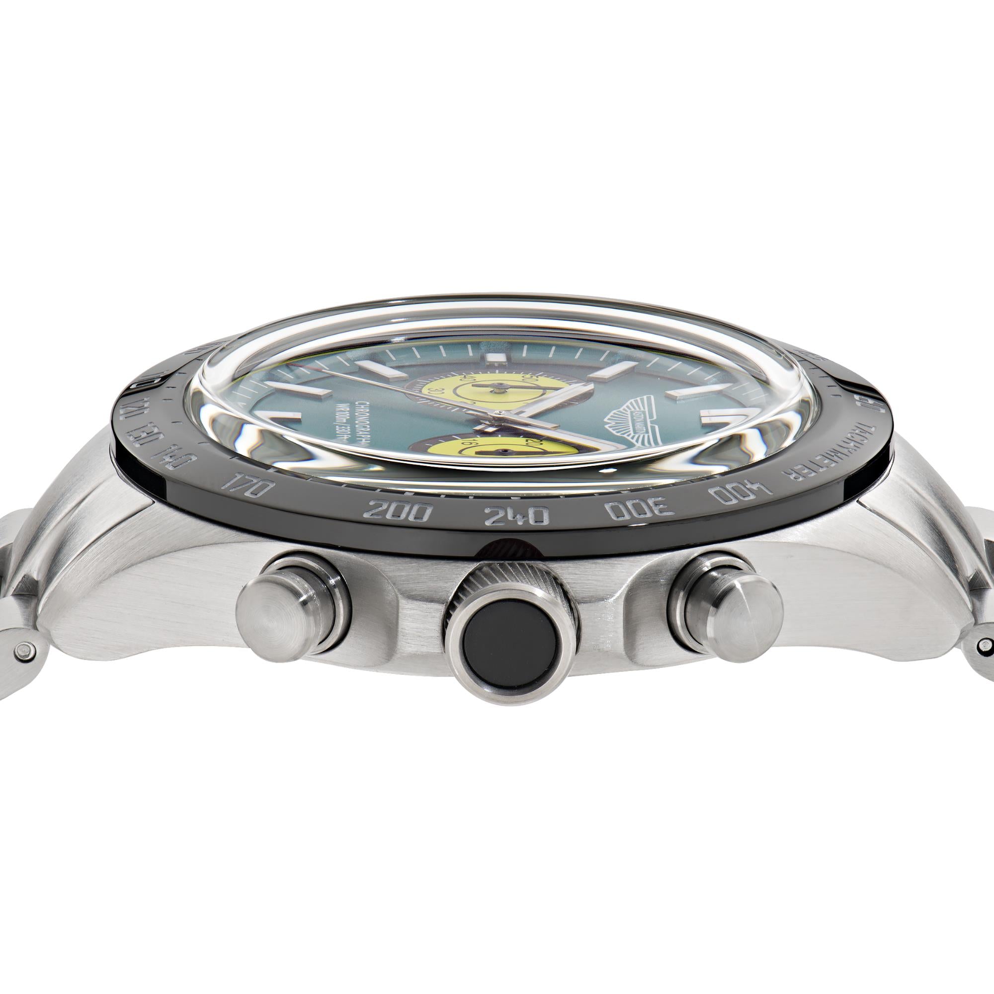 Aston Martin AML Icon Quartz Chronograph Green Dial Steel Strap Men's Watch MTIS1F502