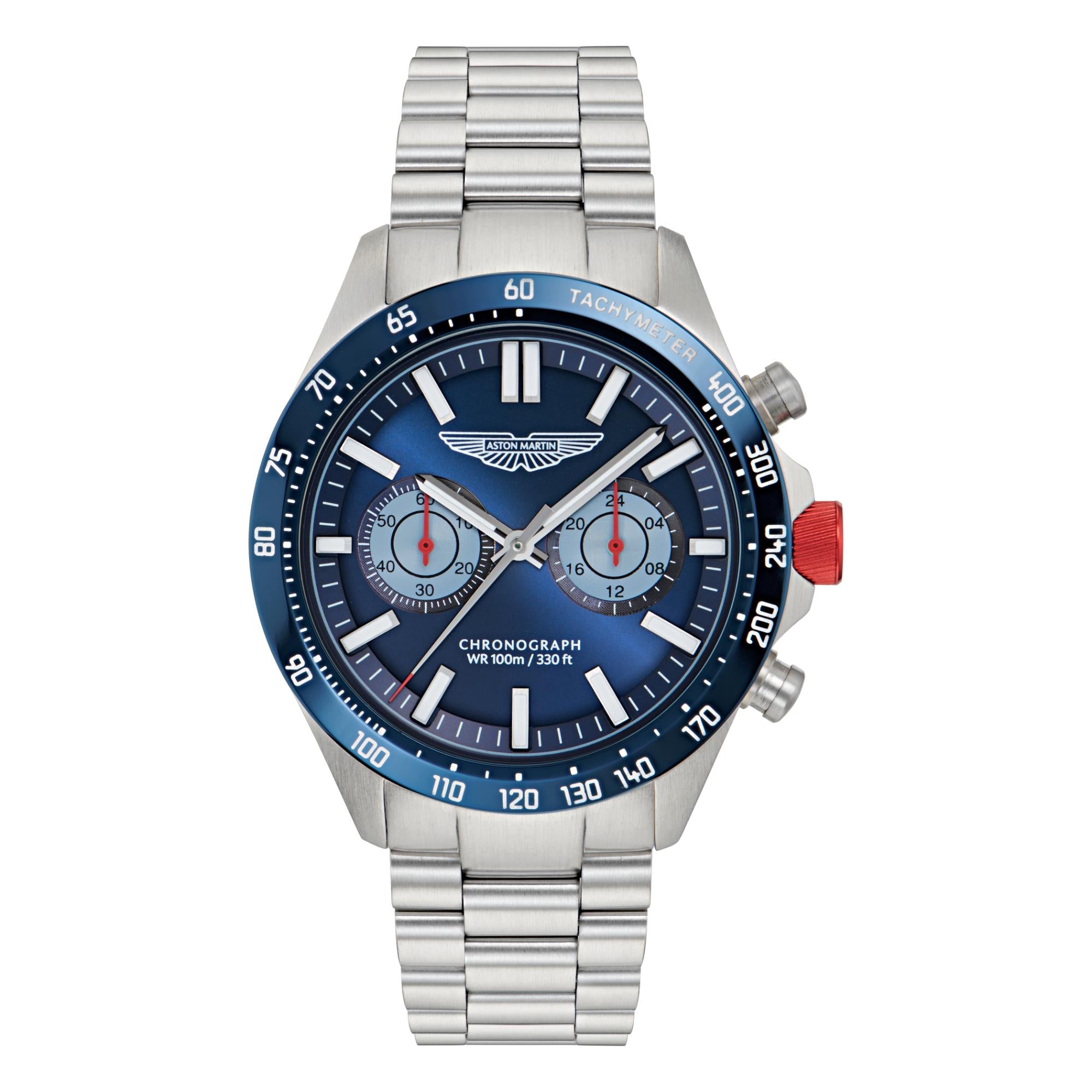 Aston Martin AML Icon Quartz Chronograph Blue Dial Steel Strap Men's Watch MTIS1F503