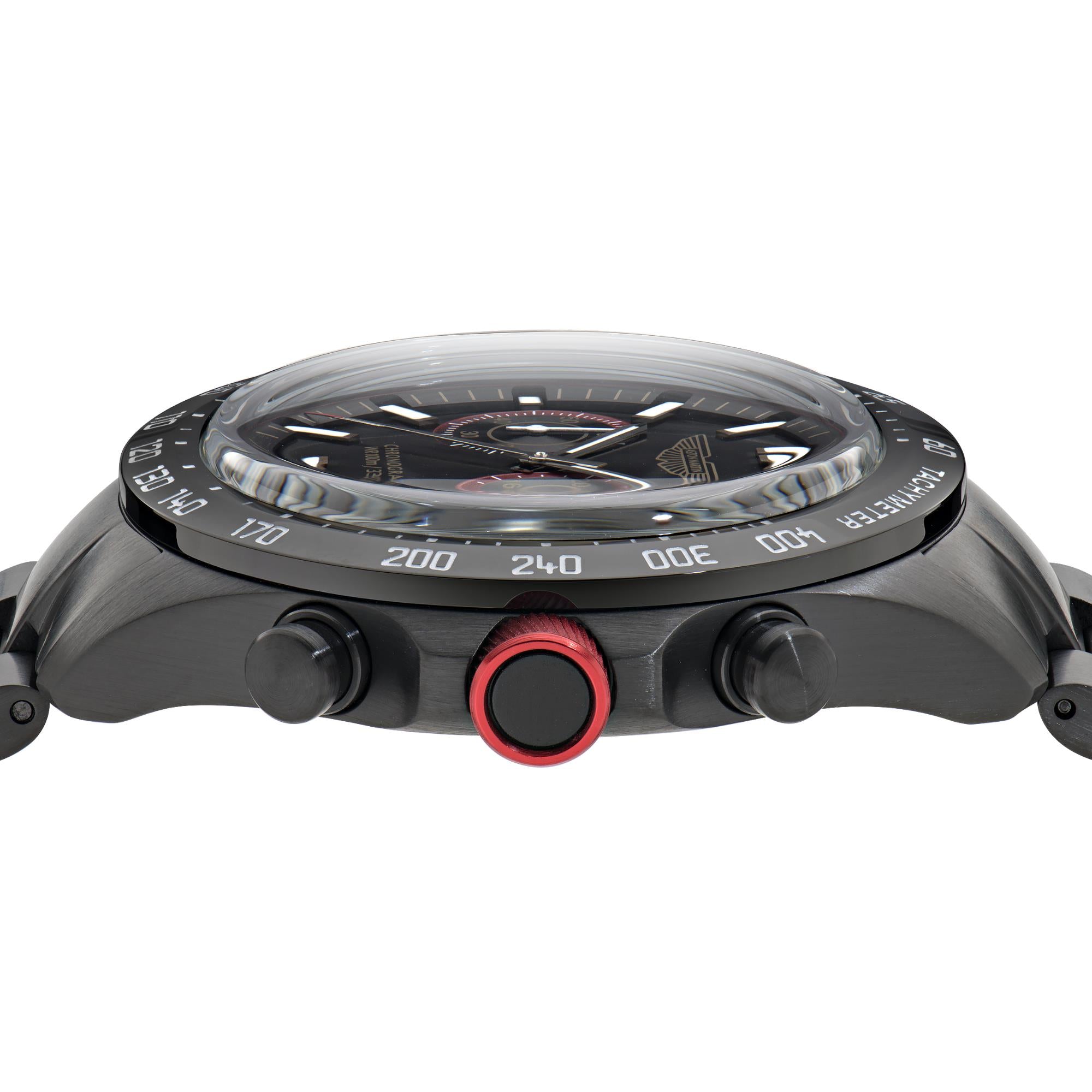 Aston Martin AML Icon Quartz Chronograph Black Dial Steel Strap Men's Watch MTIS1F504