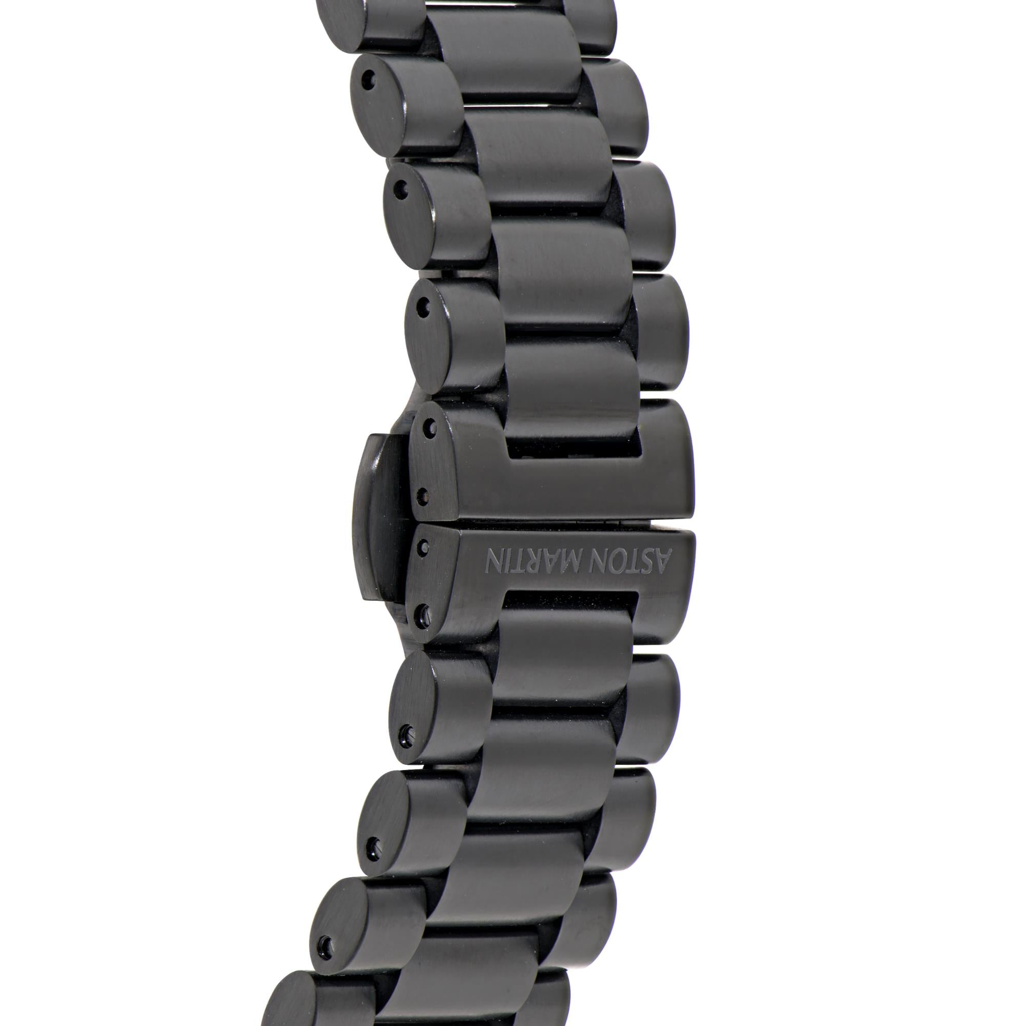 Aston Martin AML Icon Quartz Chronograph Black Dial Steel Strap Men's Watch MTIS1F504