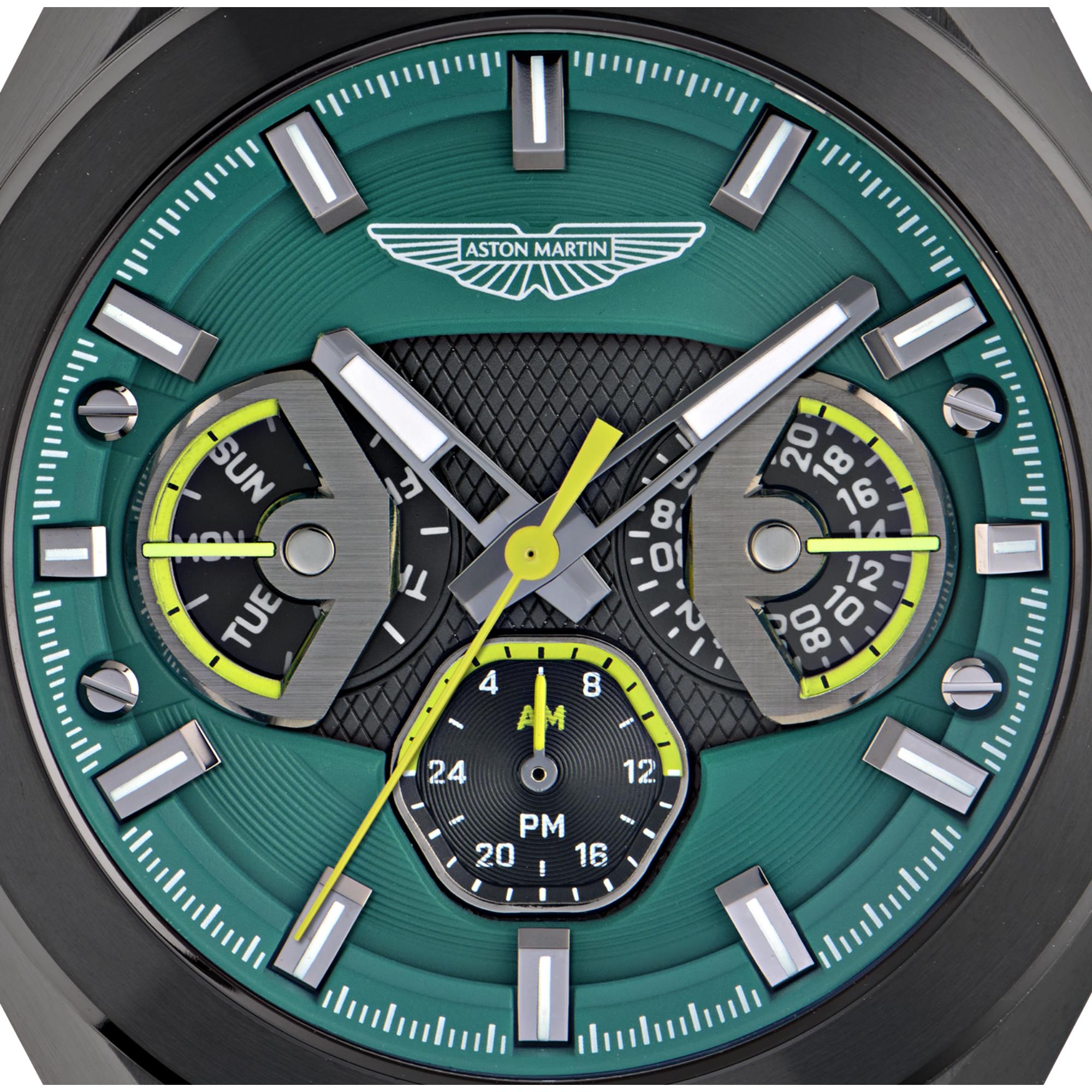 Aston Martin AML Thrill Quartz Chronograph Green Dial Silicone Strap Unisex Watch MTRI1F503