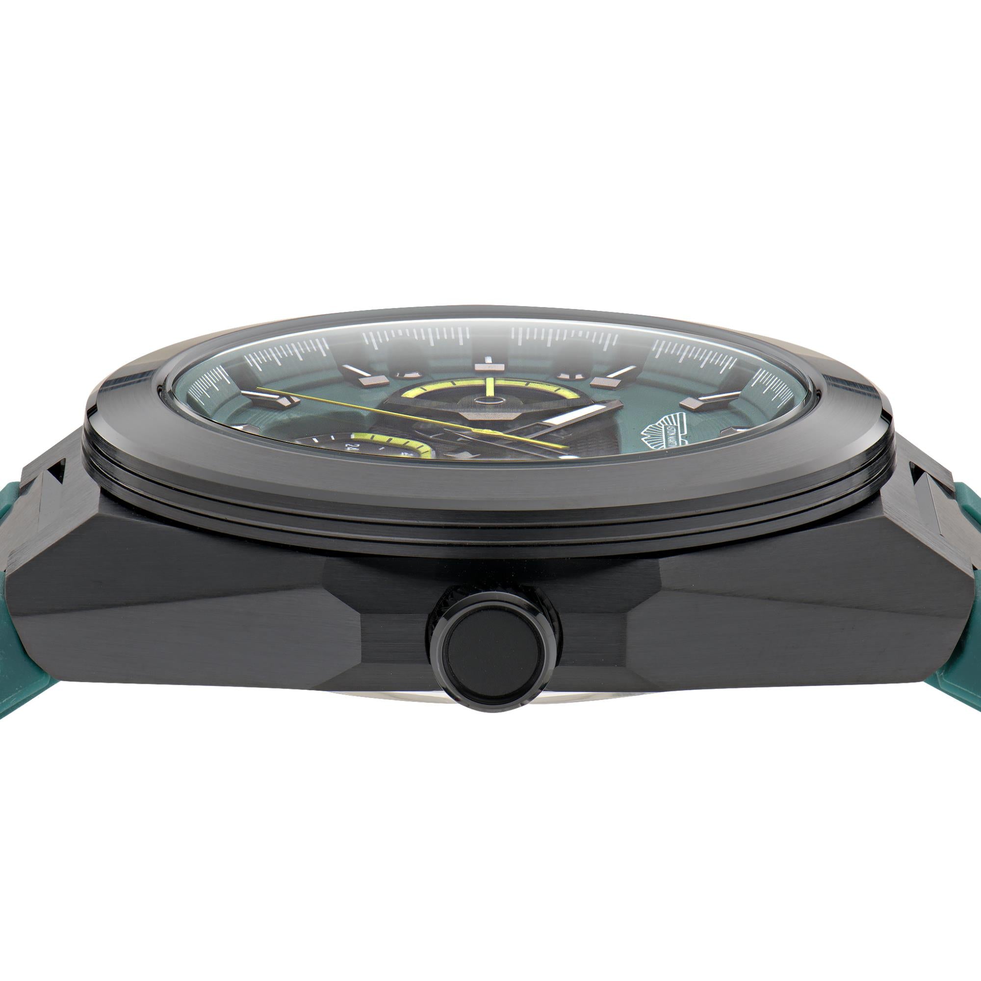 Aston Martin AML Thrill Quartz Chronograph Green Dial Silicone Strap Unisex Watch MTRI1F503