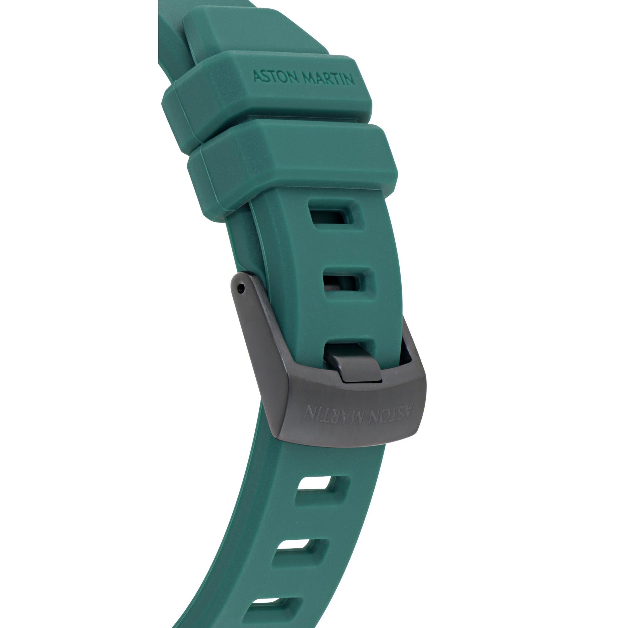 Aston Martin AML Thrill Quartz Chronograph Green Dial Silicone Strap Unisex Watch MTRI1F503