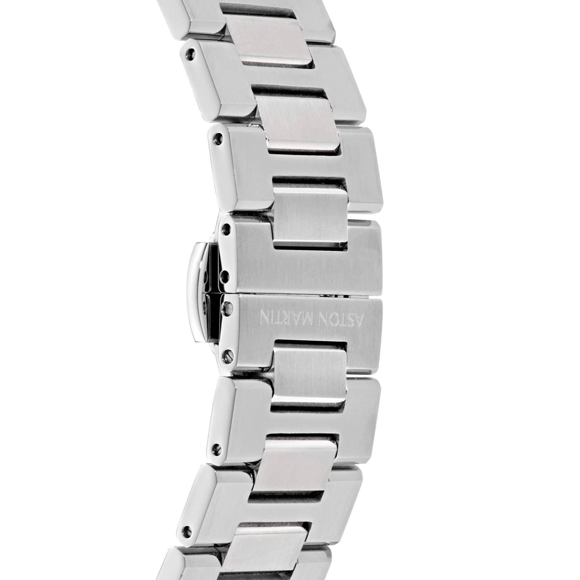 Aston Martin AML Thrill Quartz Chronograph Black Dial Steel Strap Unisex Watch MTRI1F505