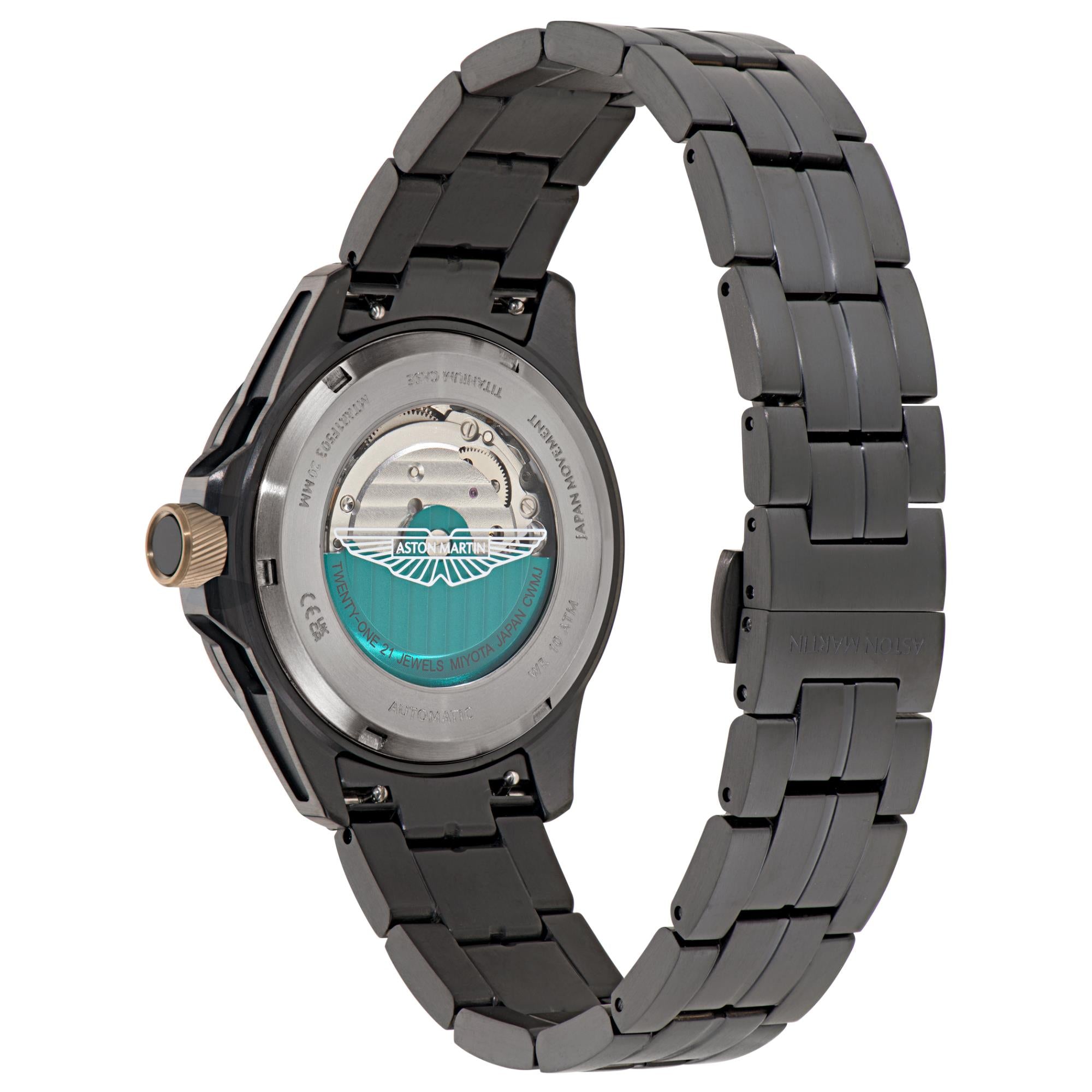 Aston Martin Automatic Black Dial IP Black RSST Bracelet Men's Watch MTRR1F503