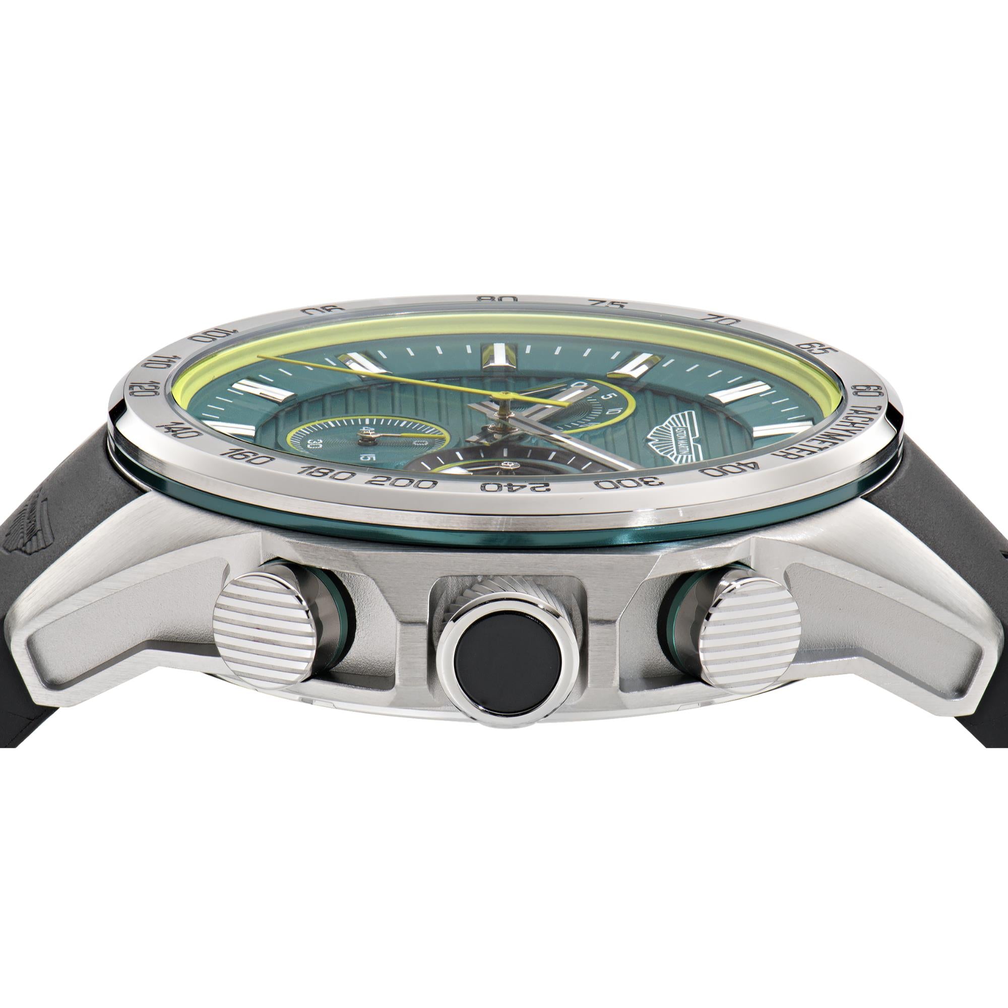 Aston Martin AML Thrill  Quartz Chronograph Green Dial Silicone Strap Men's Watch MTRH1F502