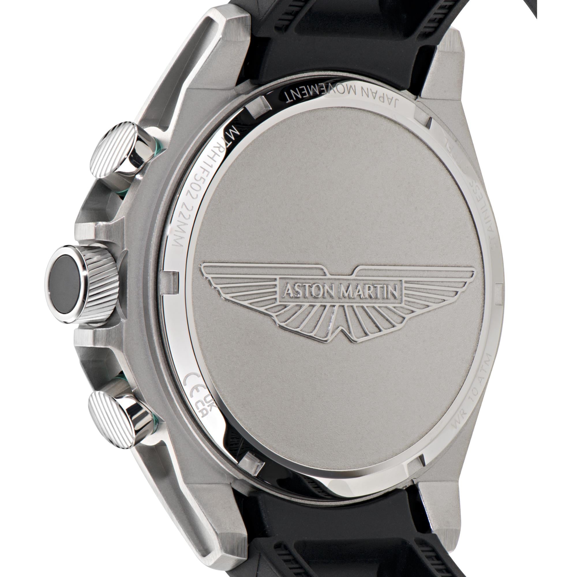 Aston Martin AML Thrill  Quartz Chronograph Green Dial Silicone Strap Men's Watch MTRH1F502