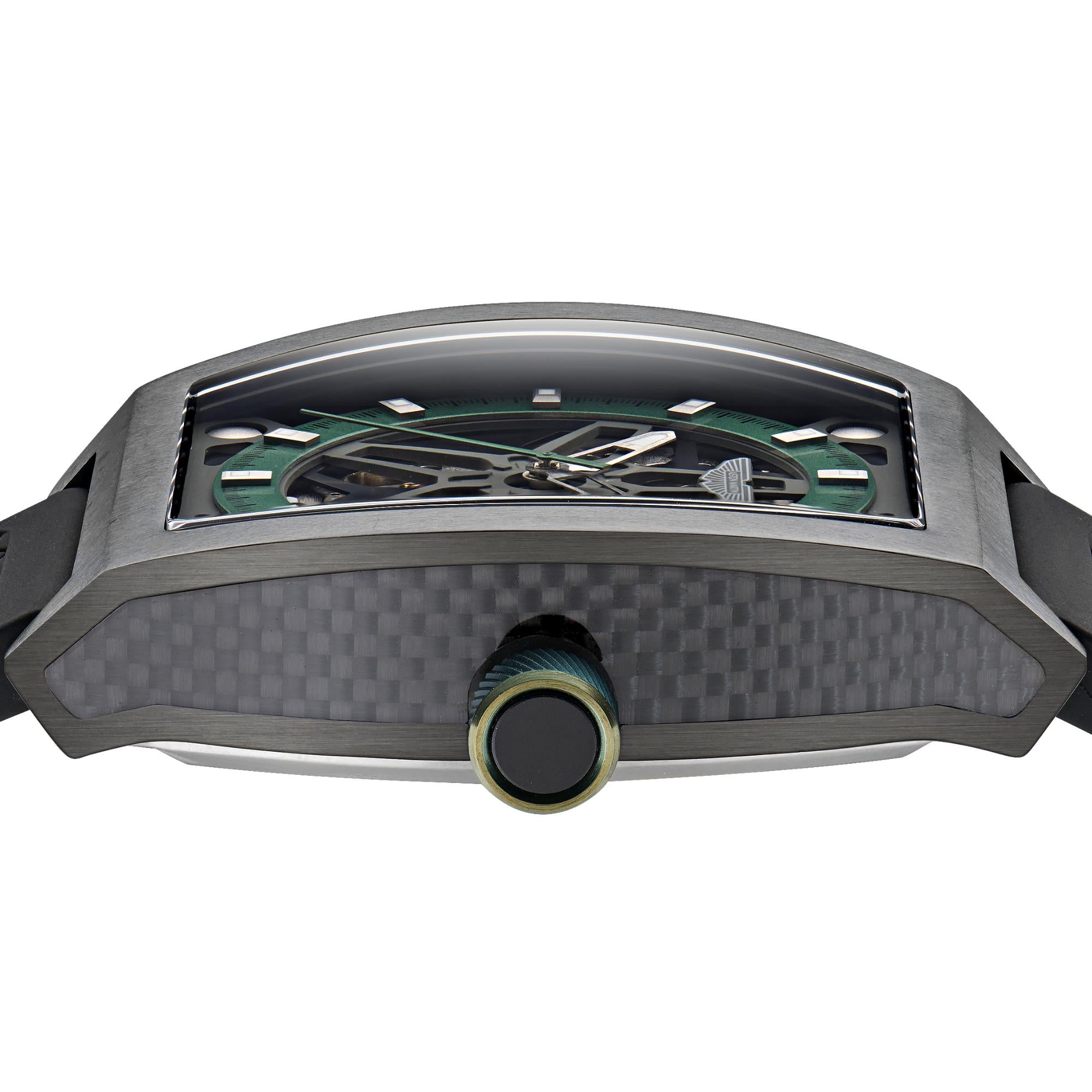 Aston Martin AML Thrill Automatic Green Dial Silicone Strap Men's Watch MTRT1F502