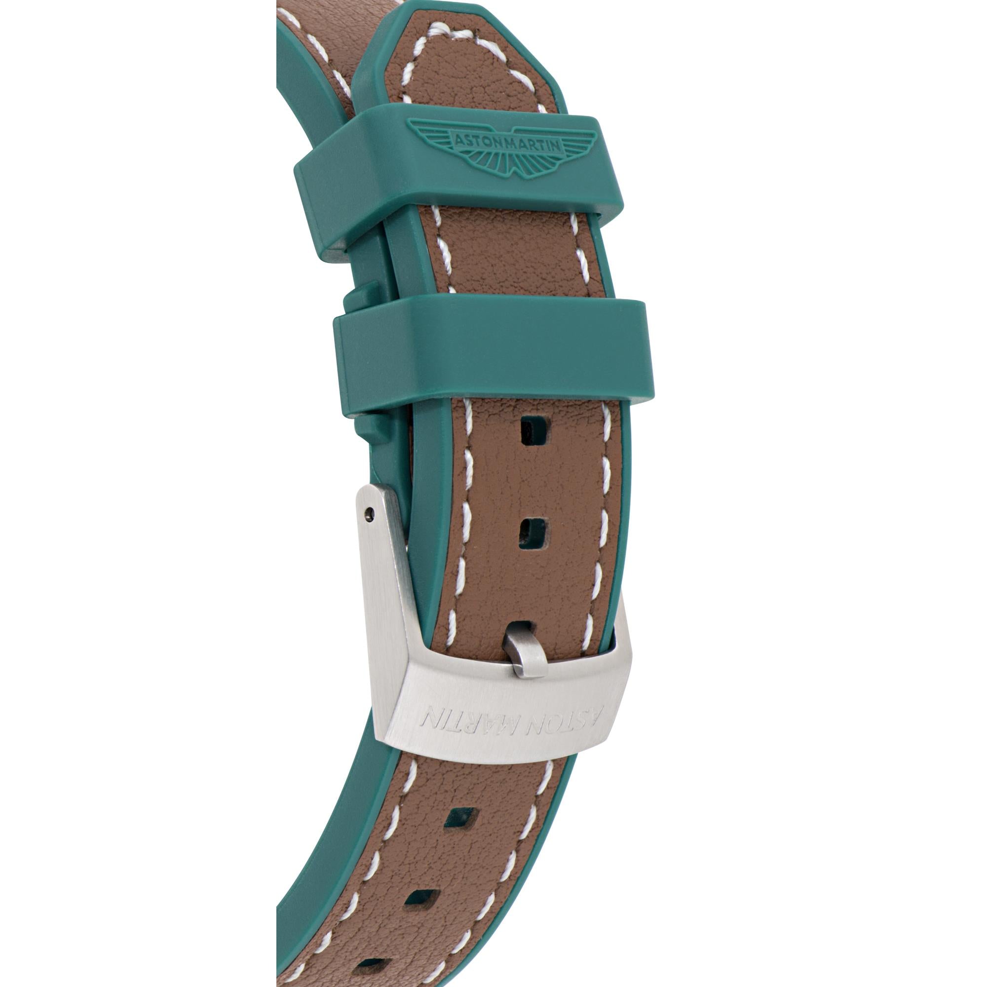 Aston Martin AML Thrill Quartz Chronograph Green Dial Leather Strap Unisex Watch MTRS1F501