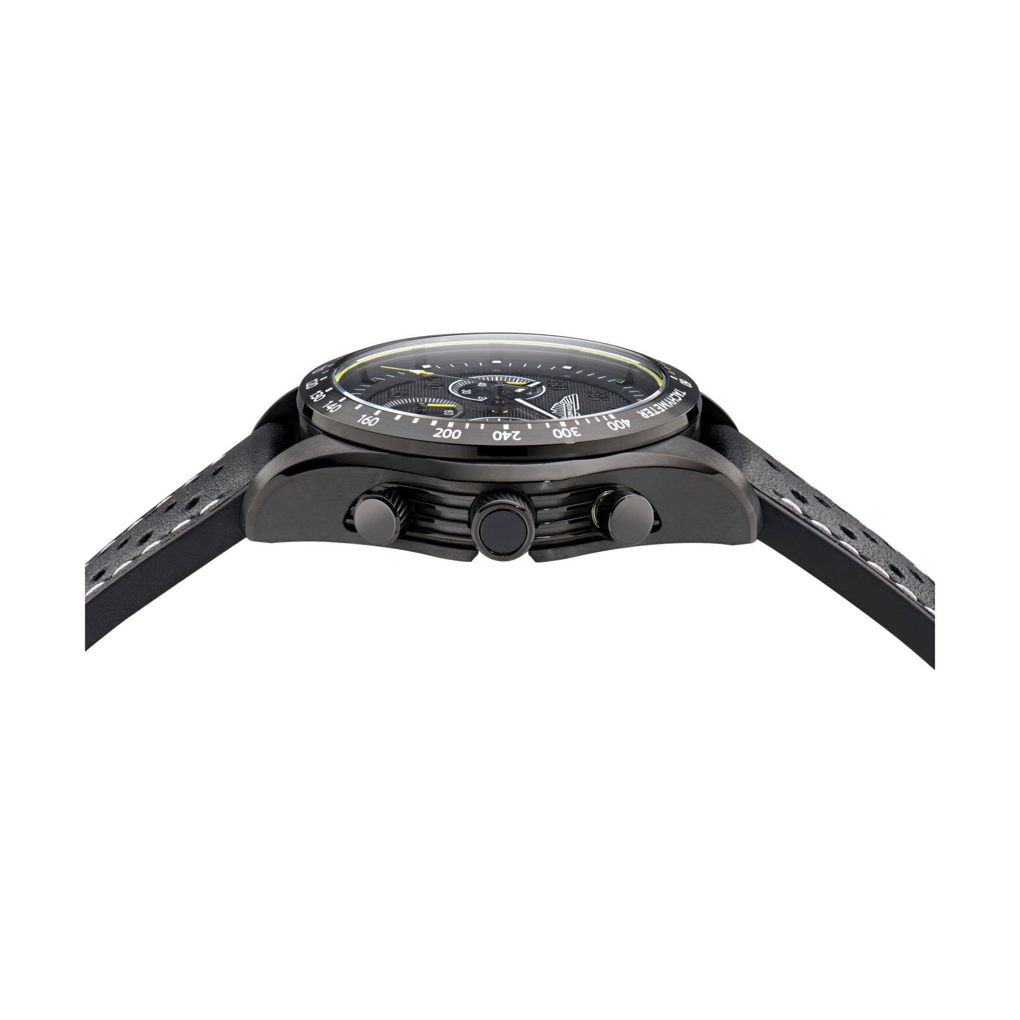 Aston Martin AML Thrill Quartz Chronograph Black Dial Leather Strap Unisex Watch MTRS1F502