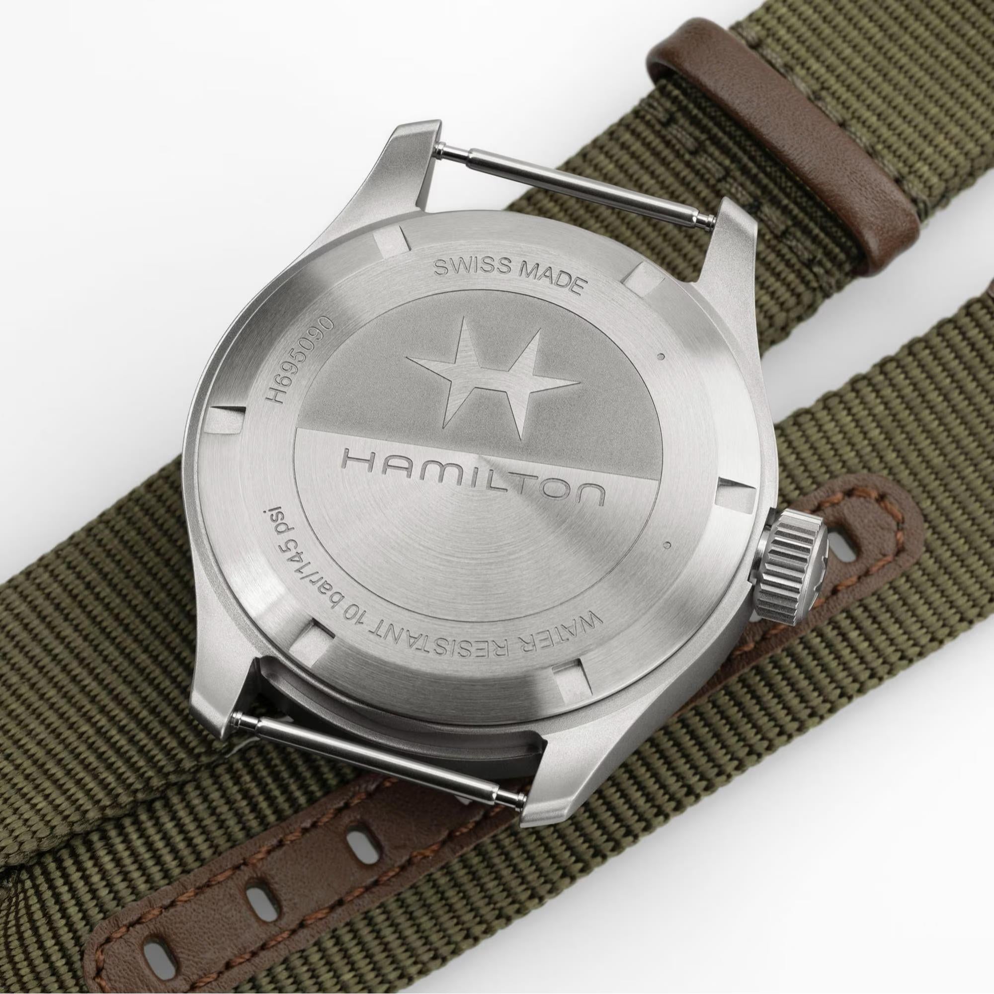 Hamilton Khaki Field Mechanical Power Reserve Black Dial NATO Strap Men's Watch H69509930
