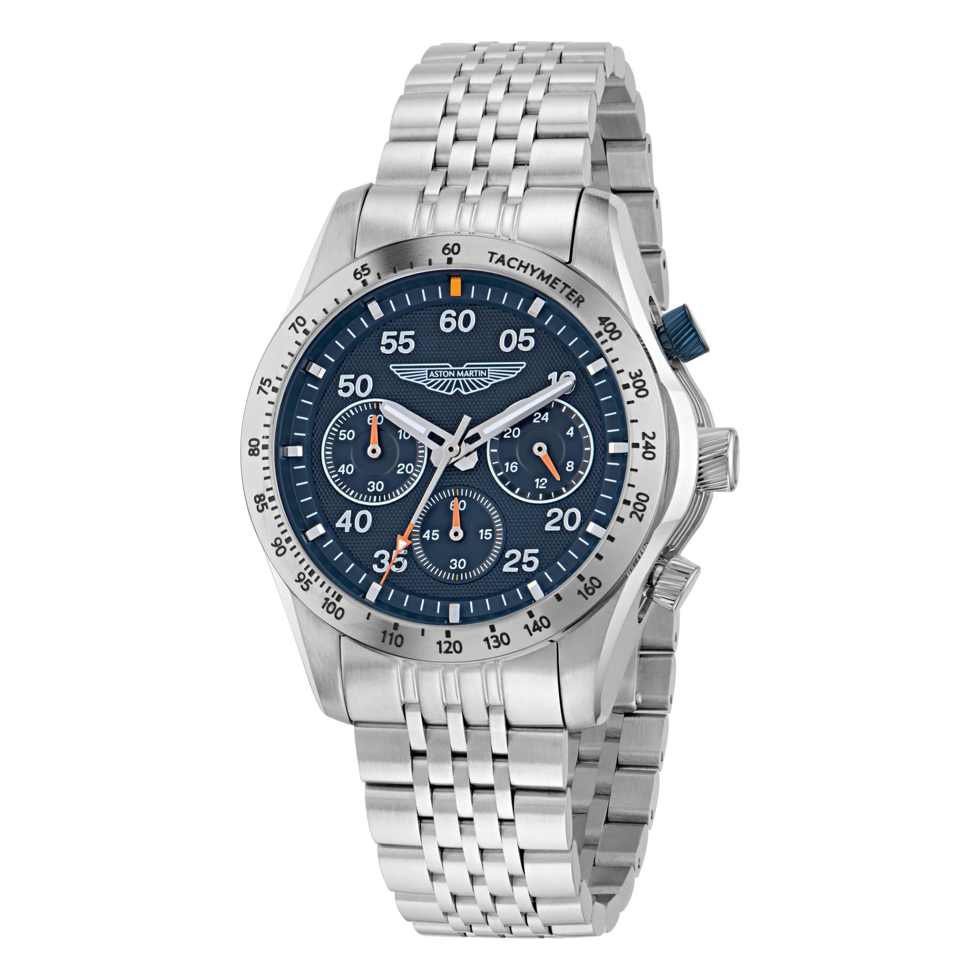 Aston Martin AML Thrill Quartz Chronograph Blue Dial Steel Strap Unisex Watch MTRS1F503