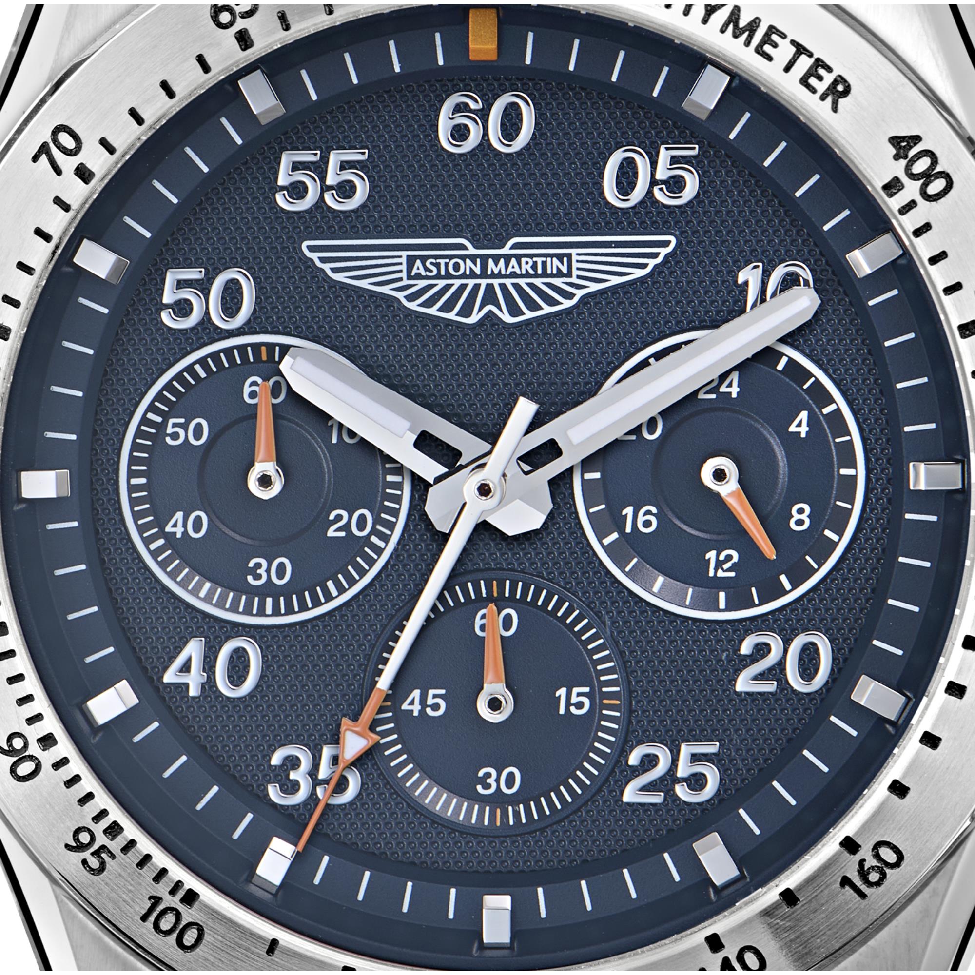 Aston Martin AML Thrill Quartz Chronograph Blue Dial Steel Strap Unisex Watch MTRS1F503