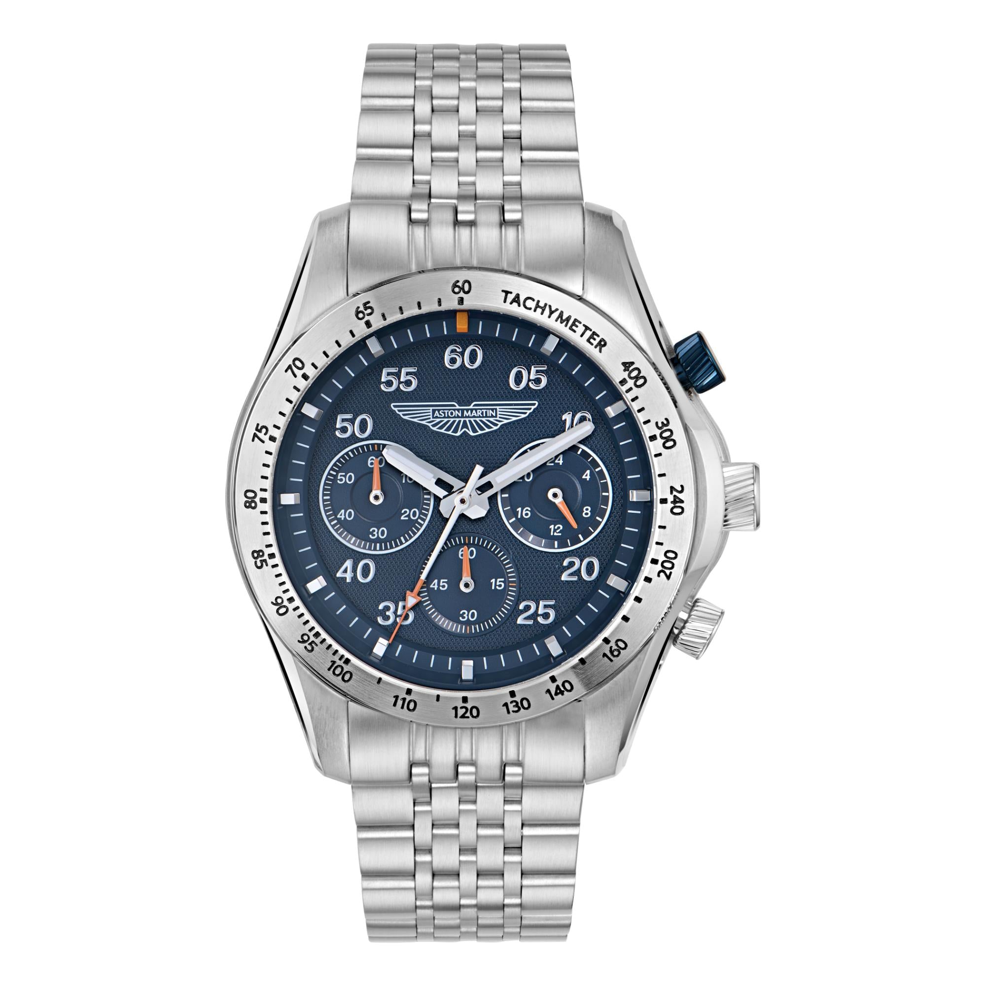 Aston Martin AML Thrill Quartz Chronograph Blue Dial Steel Strap Unisex Watch MTRS1F503