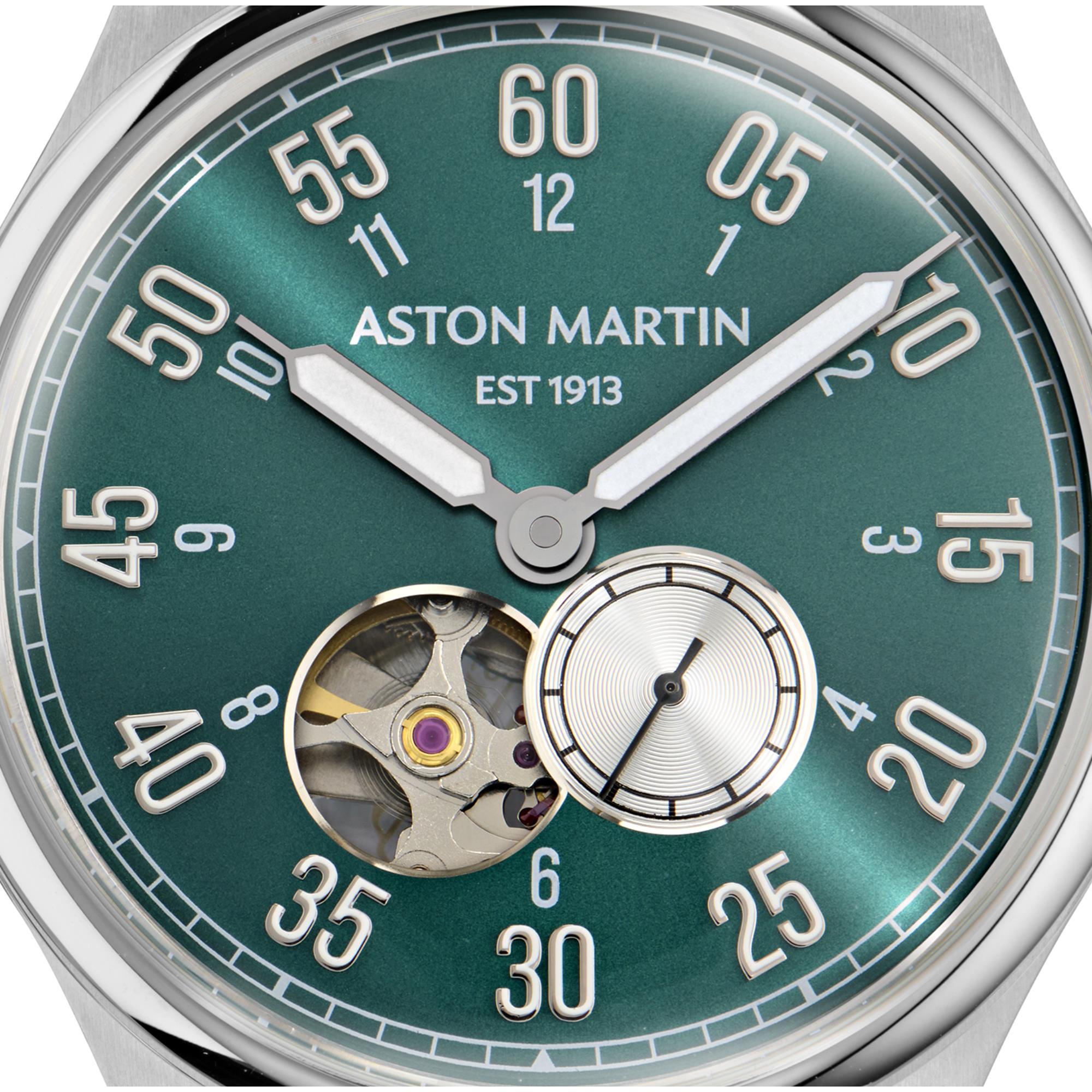 Aston Martin AML Timless Automatic Green Dial Steel Strap Men's Watch MTTS1F504