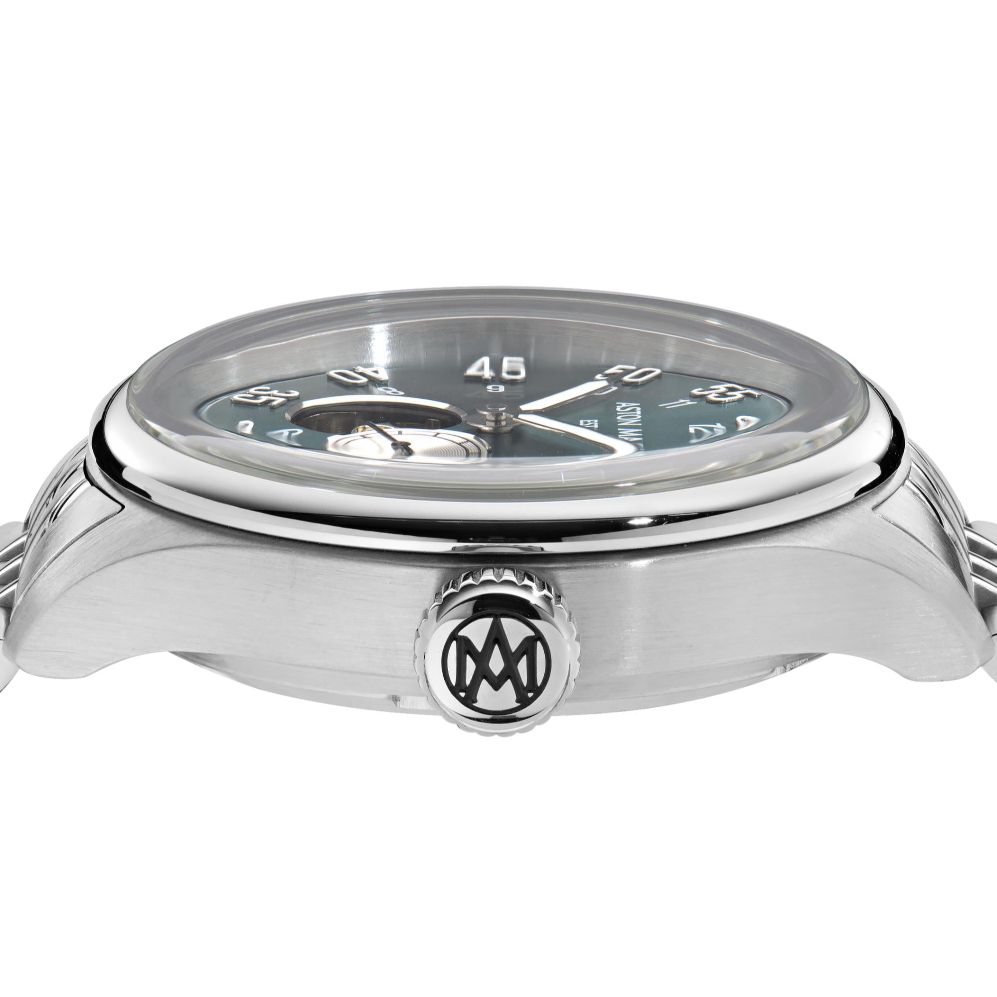 Aston Martin AML Timless Automatic Green Dial Steel Strap Men's Watch MTTS1F504