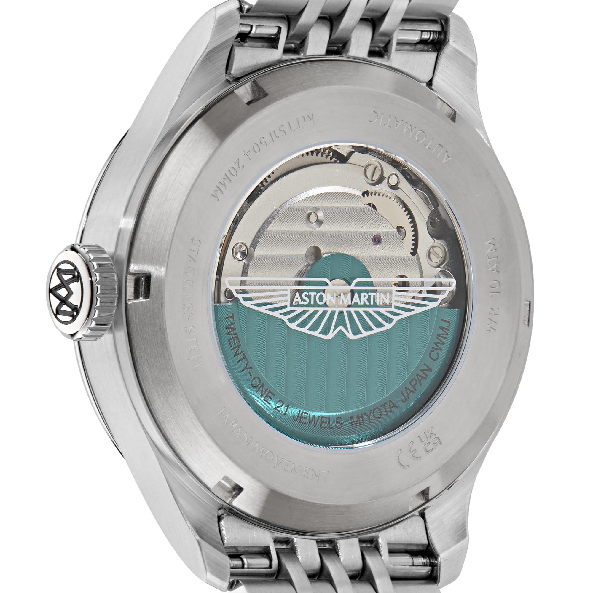 Aston Martin AML Timless Automatic Green Dial Steel Strap Men's Watch MTTS1F504