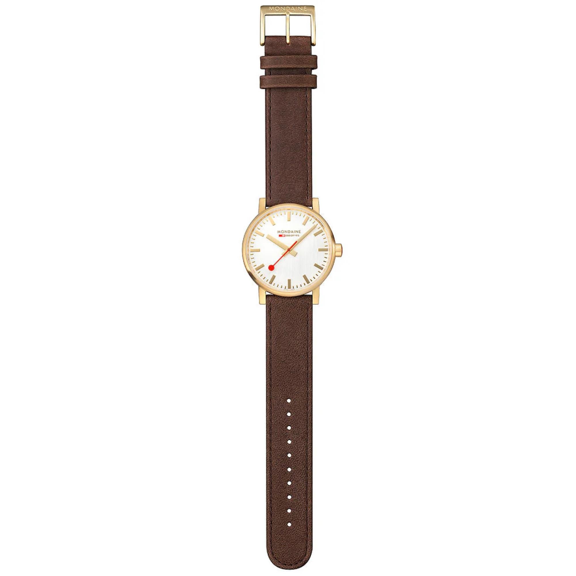 Mondaine Evo2 Quartz White Dial Leather Strap Men's Watch MSE.40112.LGV