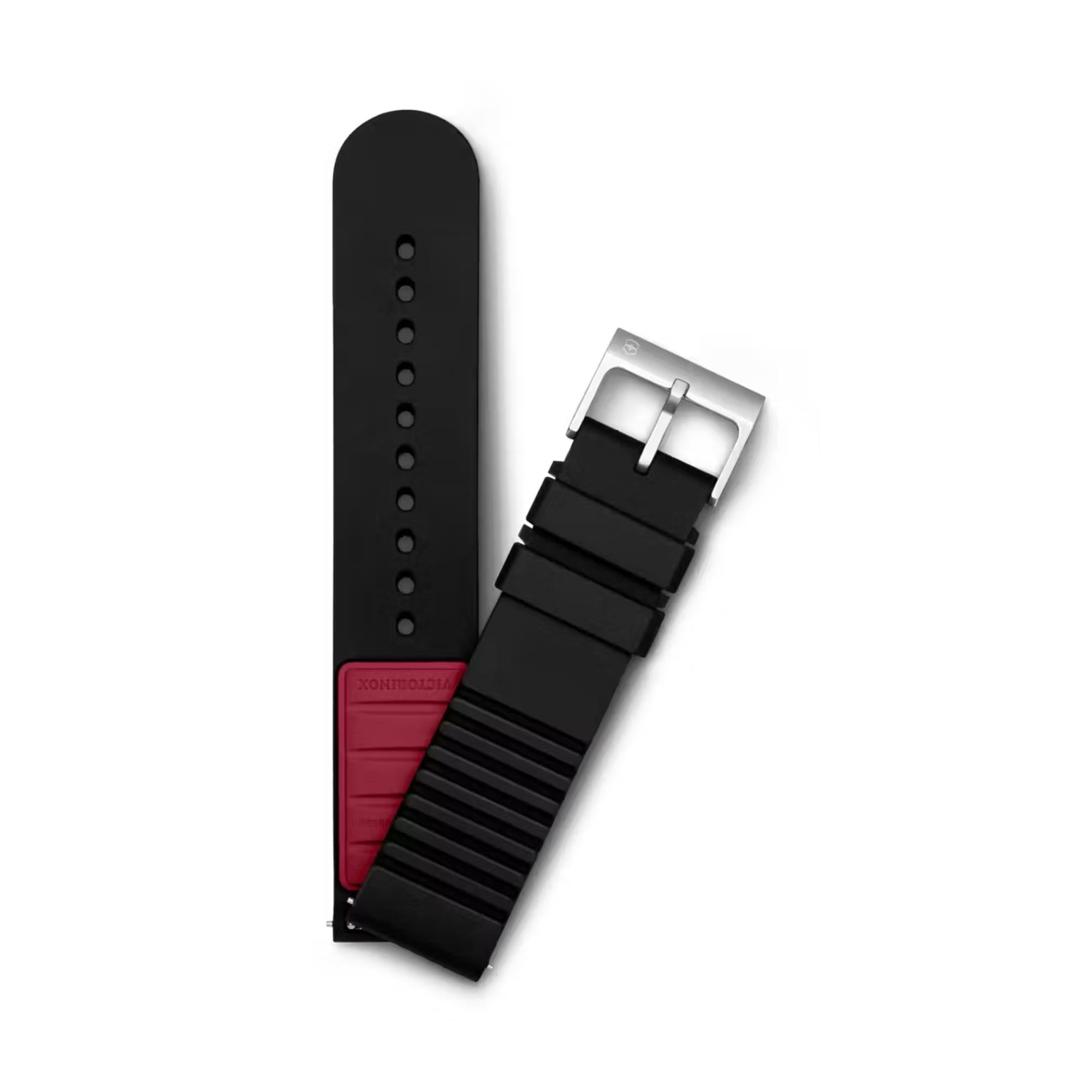 Victorinox D1 Black Rubber Watch Strap V.60028