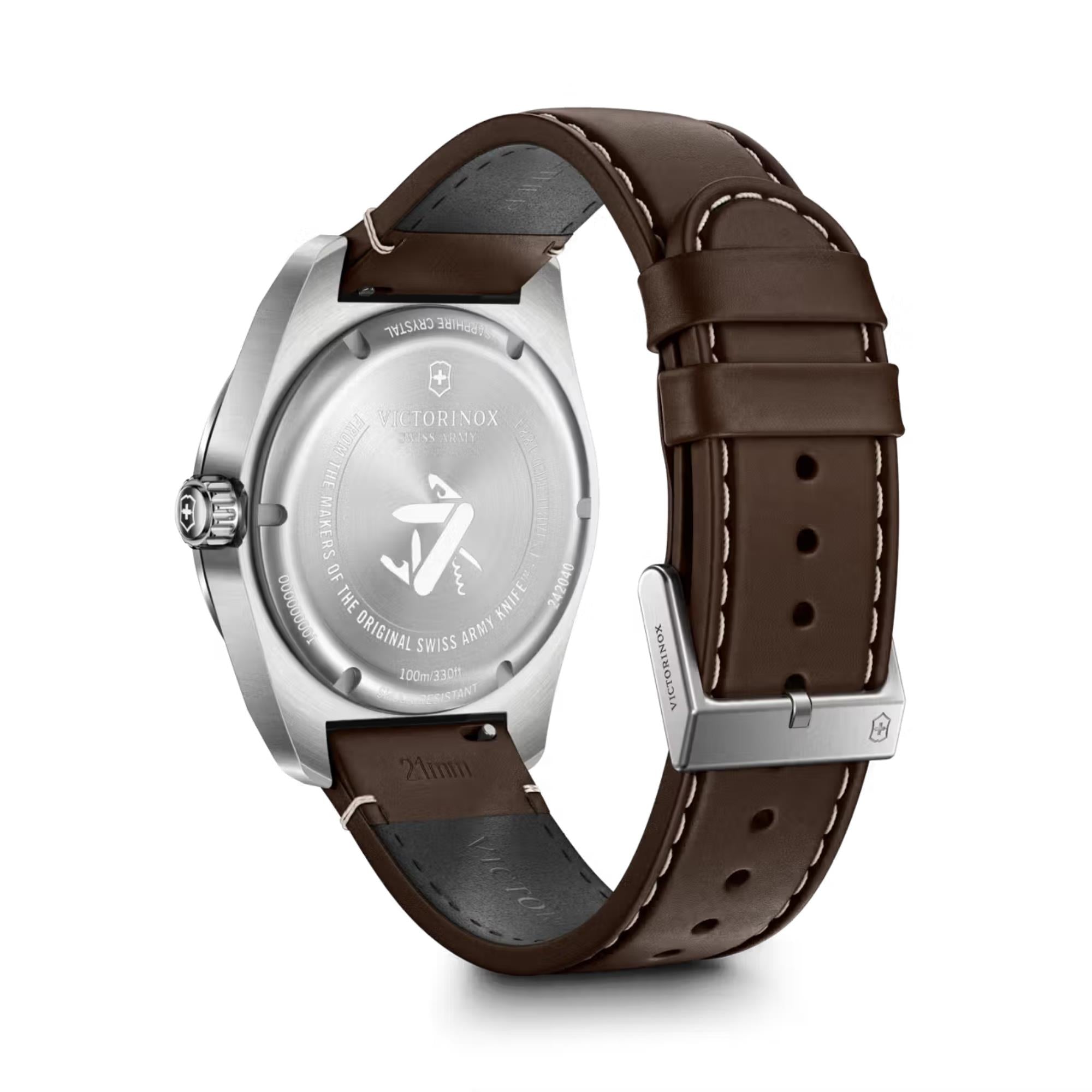 Victorinox Swiss Army Quartz Blue Dial Leather Strap Men's Watch 242040