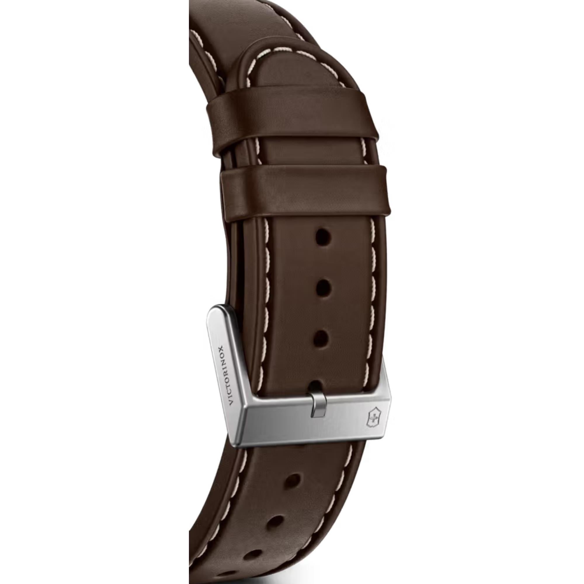 Victorinox Swiss Army Quartz Blue Dial Leather Strap Men's Watch 242040