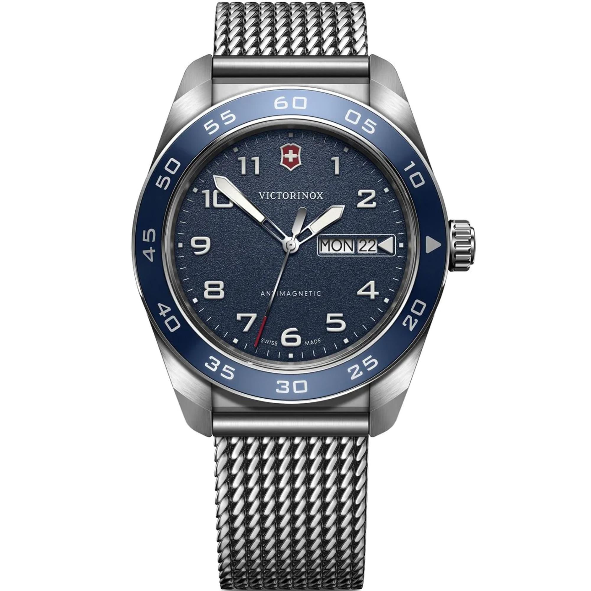 Victorinox Swiss Army Quartz Blue Dial Steel Mesh Strap Men's Watch 242042