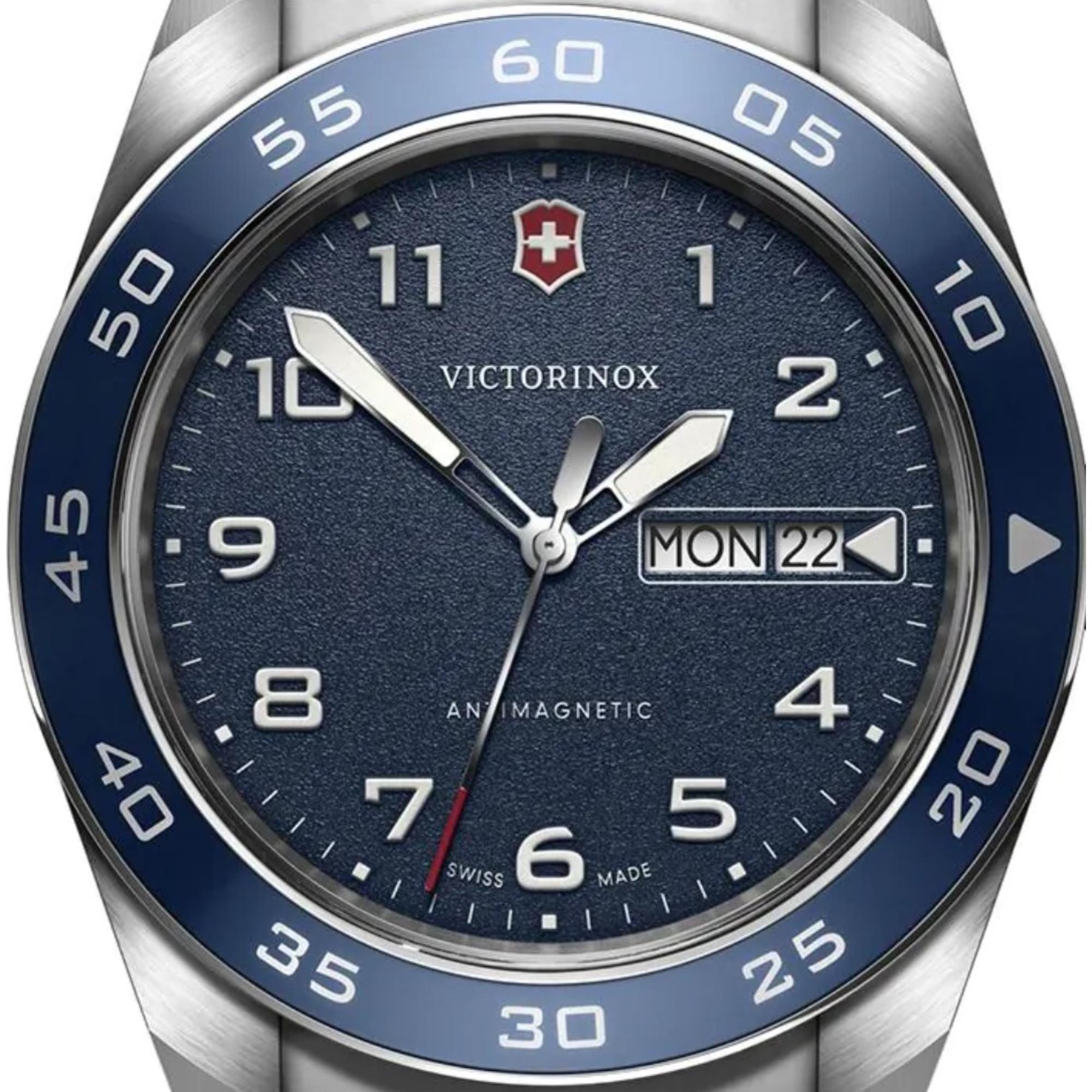 Victorinox Swiss Army Quartz Blue Dial Steel Mesh Strap Men's Watch 242042