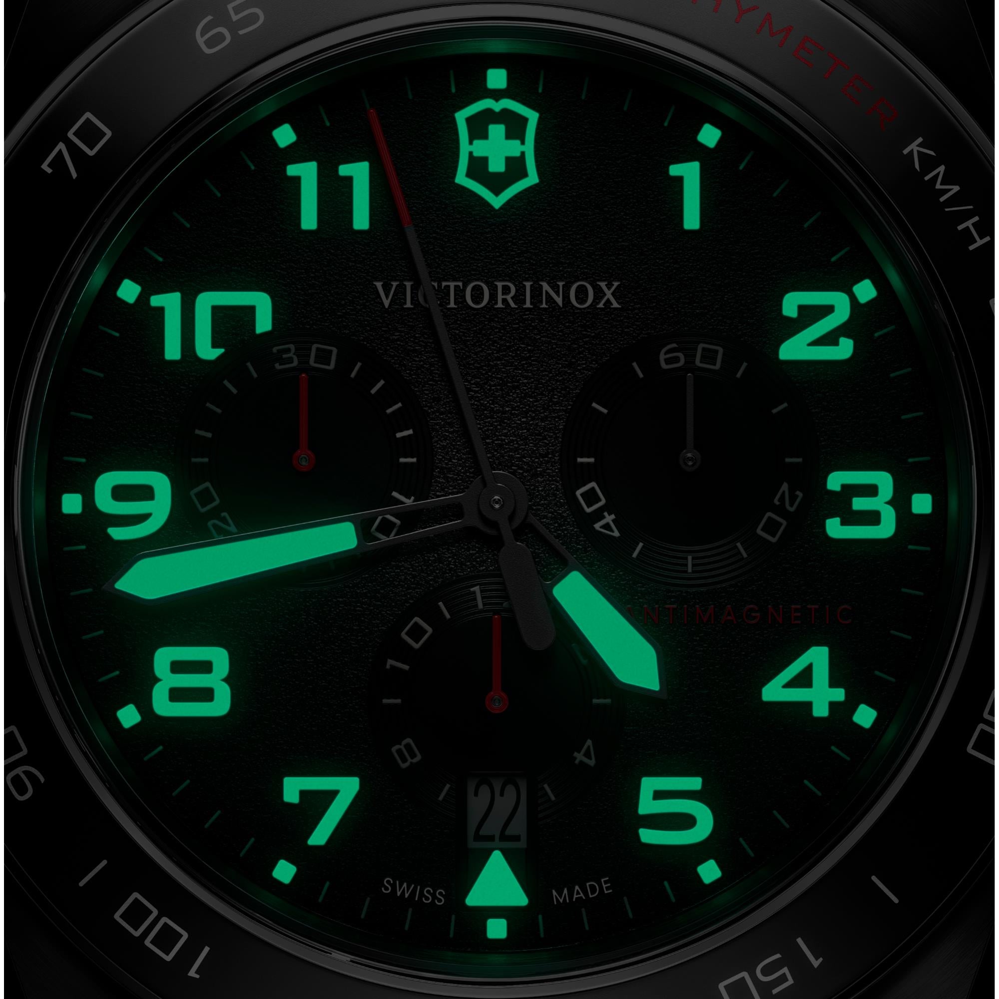 Victorinox Swiss Army Chronograph Black Dial Rubber Strap Men's Watch 242051