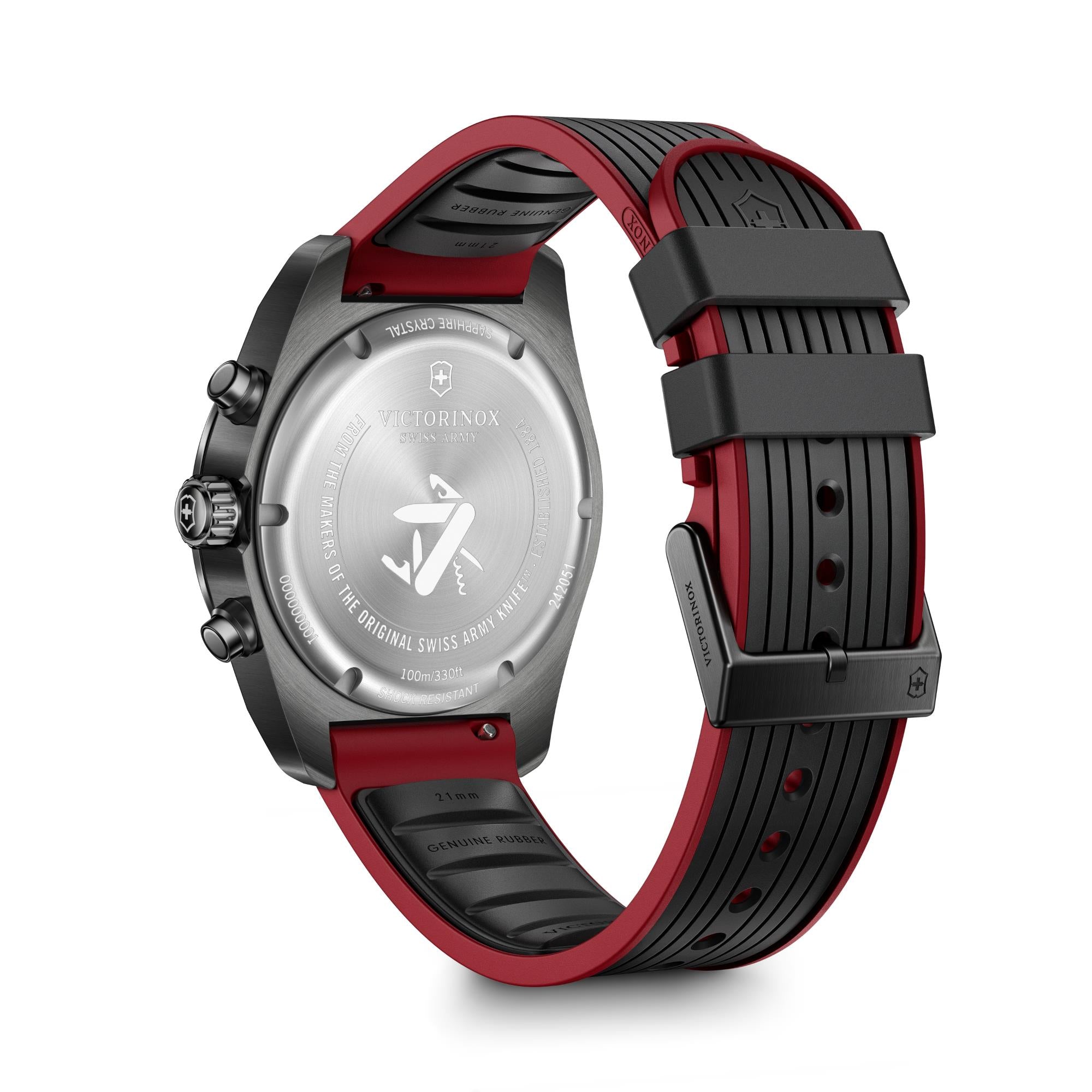 Victorinox Swiss Army Chronograph Black Dial Rubber Strap Men's Watch 242051
