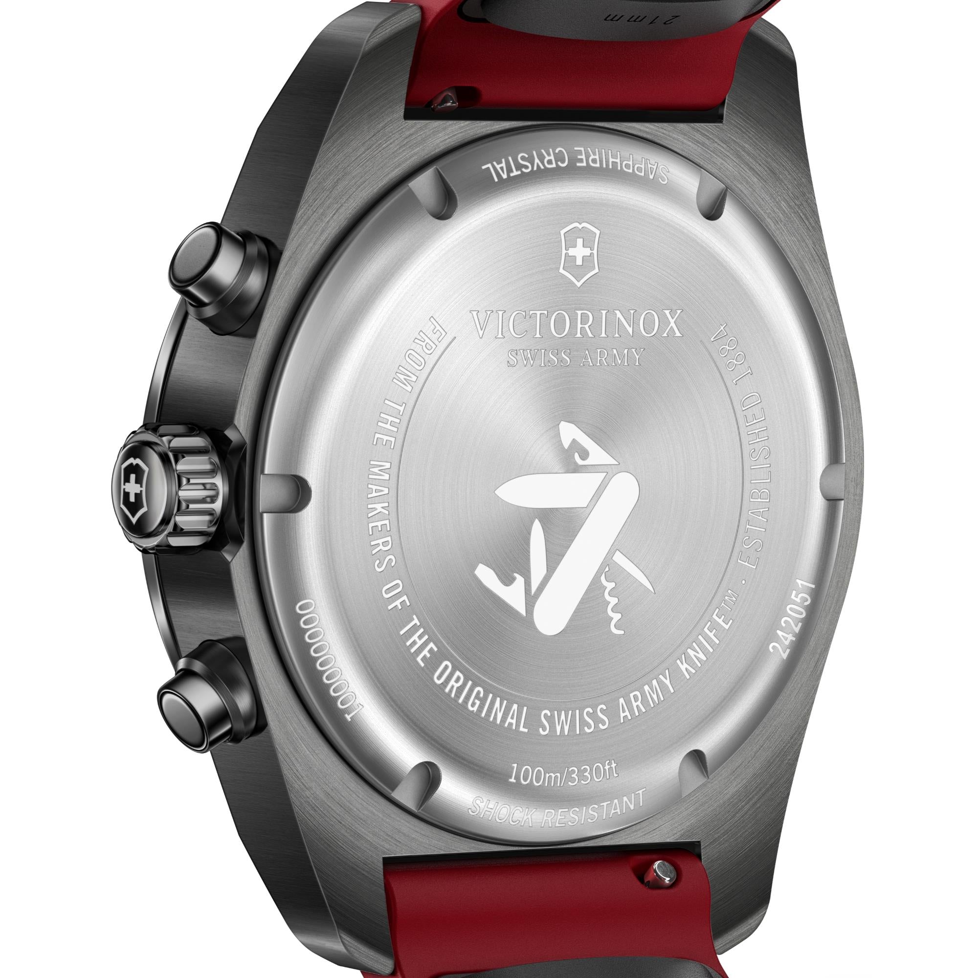 Victorinox Swiss Army Chronograph Black Dial Rubber Strap Men's Watch 242051