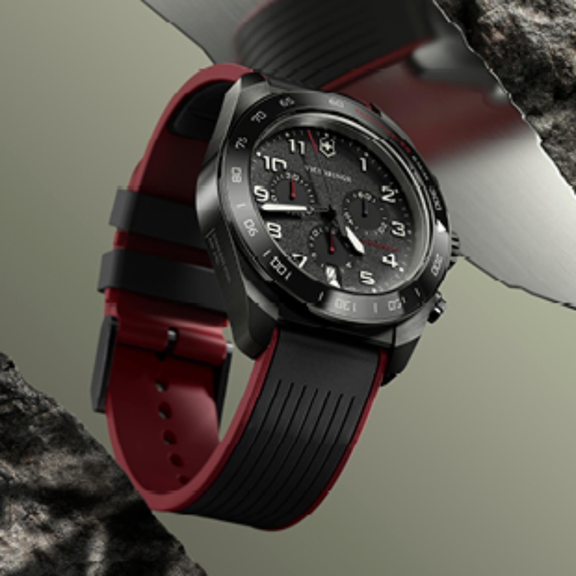 Victorinox Swiss Army Chronograph Black Dial Rubber Strap Men's Watch 242051
