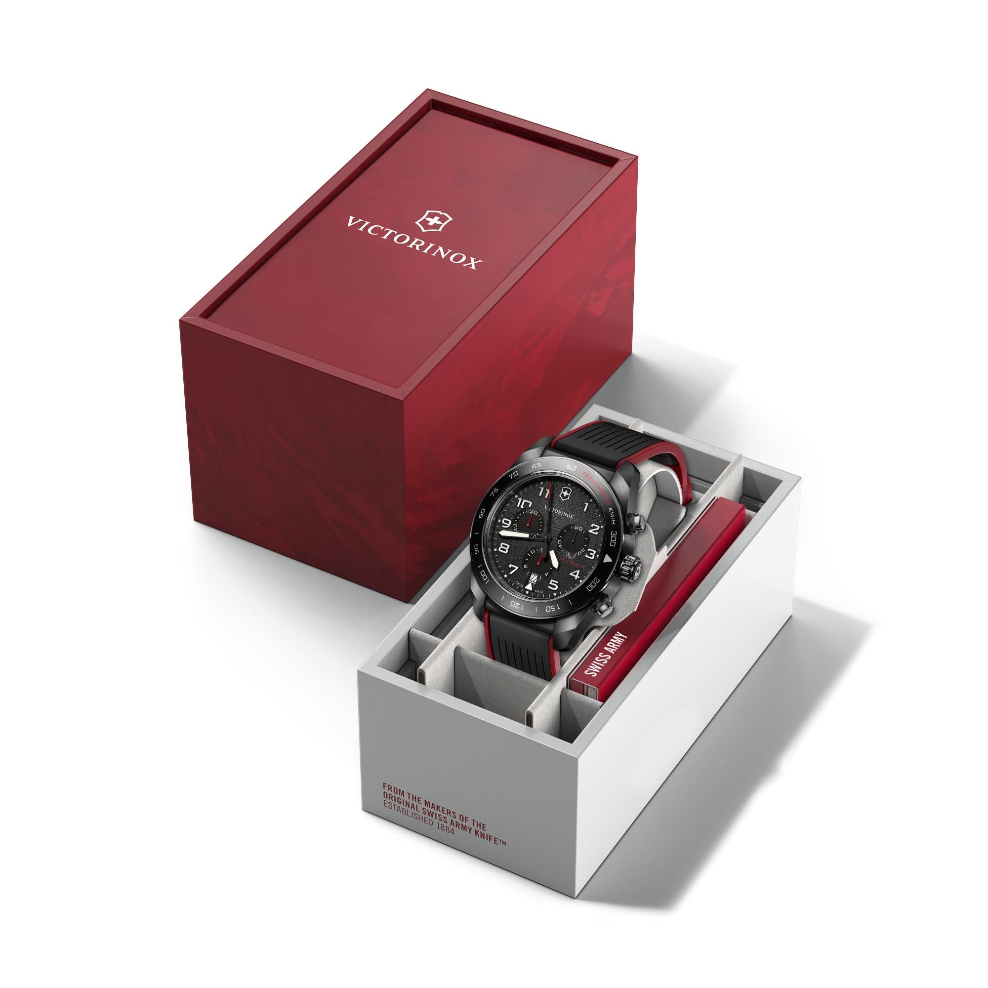 Victorinox Swiss Army Chronograph Black Dial Rubber Strap Men's Watch 242051