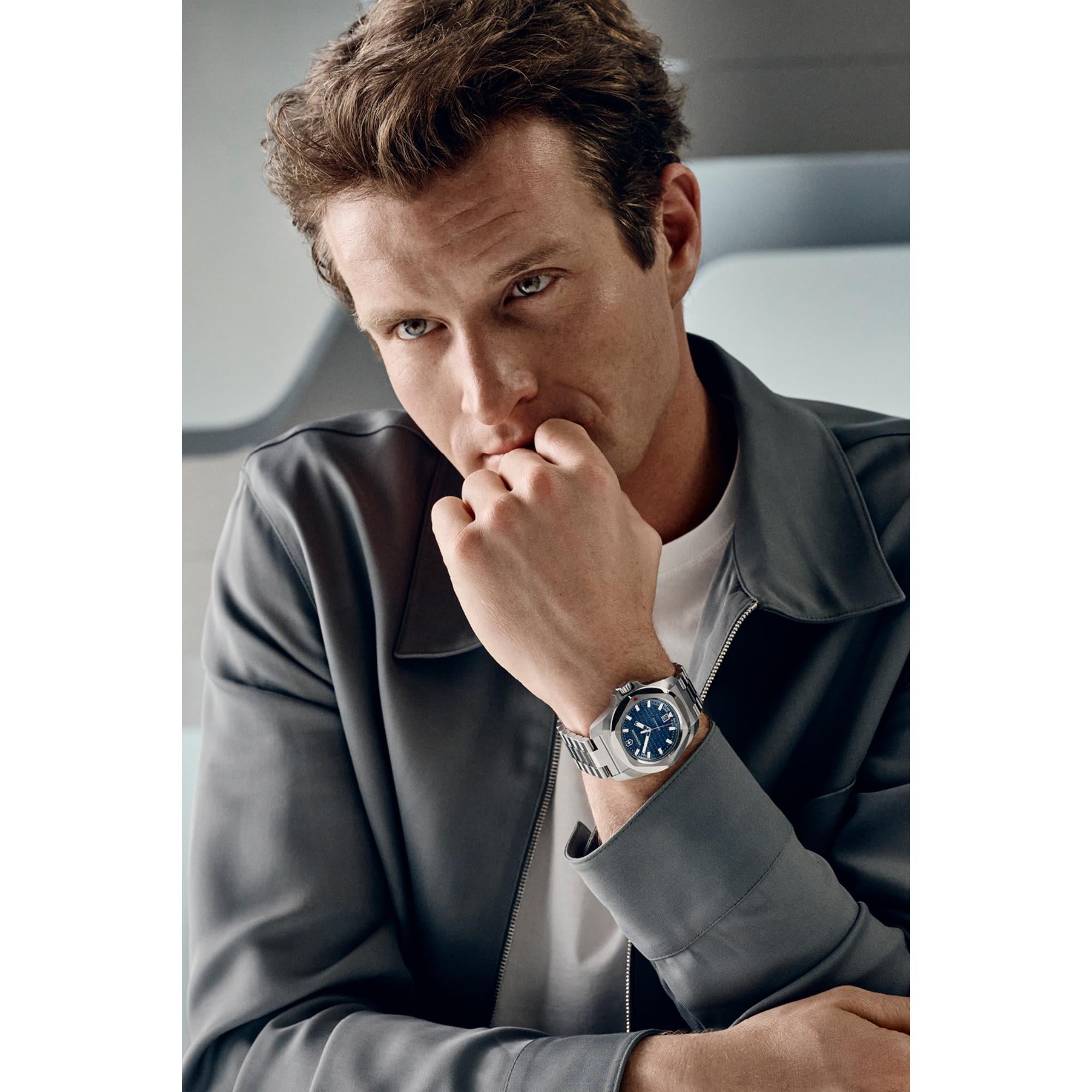 Victorinox I.N.O.X. Automatic Blue Dial Steel Strap Men's Watch 242020