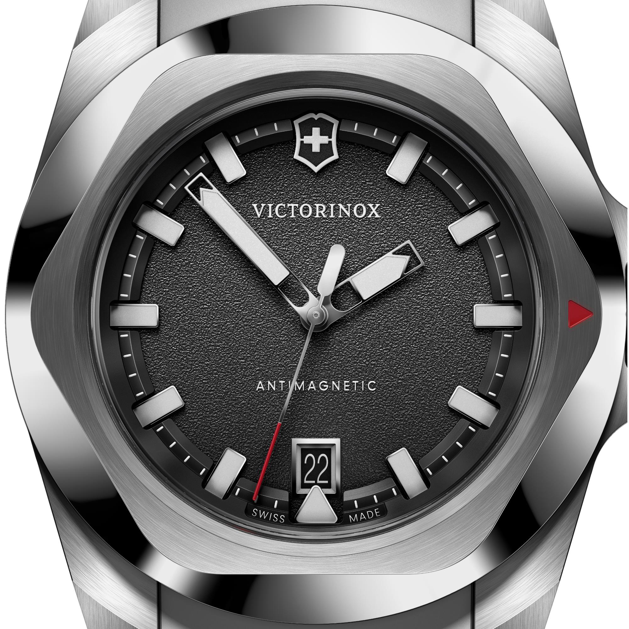 Victorinox I.N.O.X. Quartz Black Dial Steel Strap Men's Watch 242030