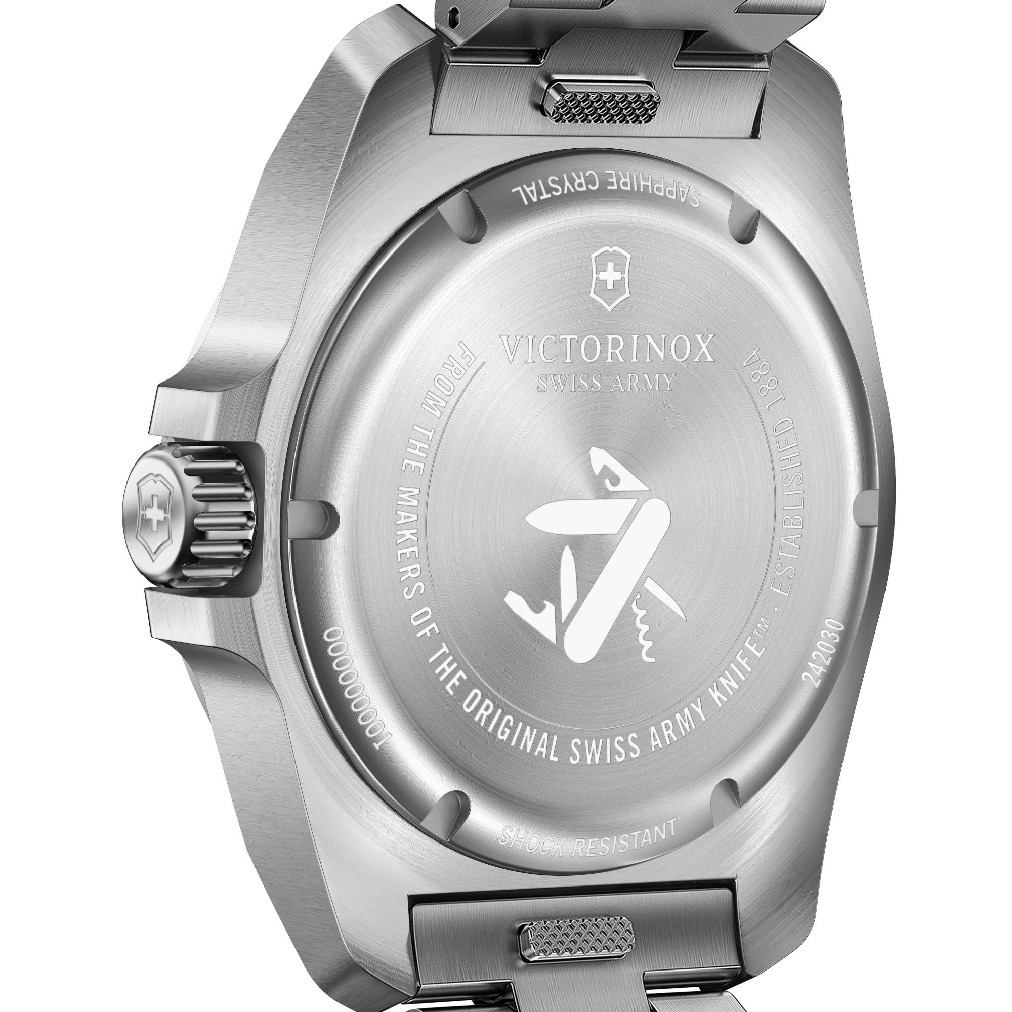 Victorinox I.N.O.X. Quartz Black Dial Steel Strap Men's Watch 242030