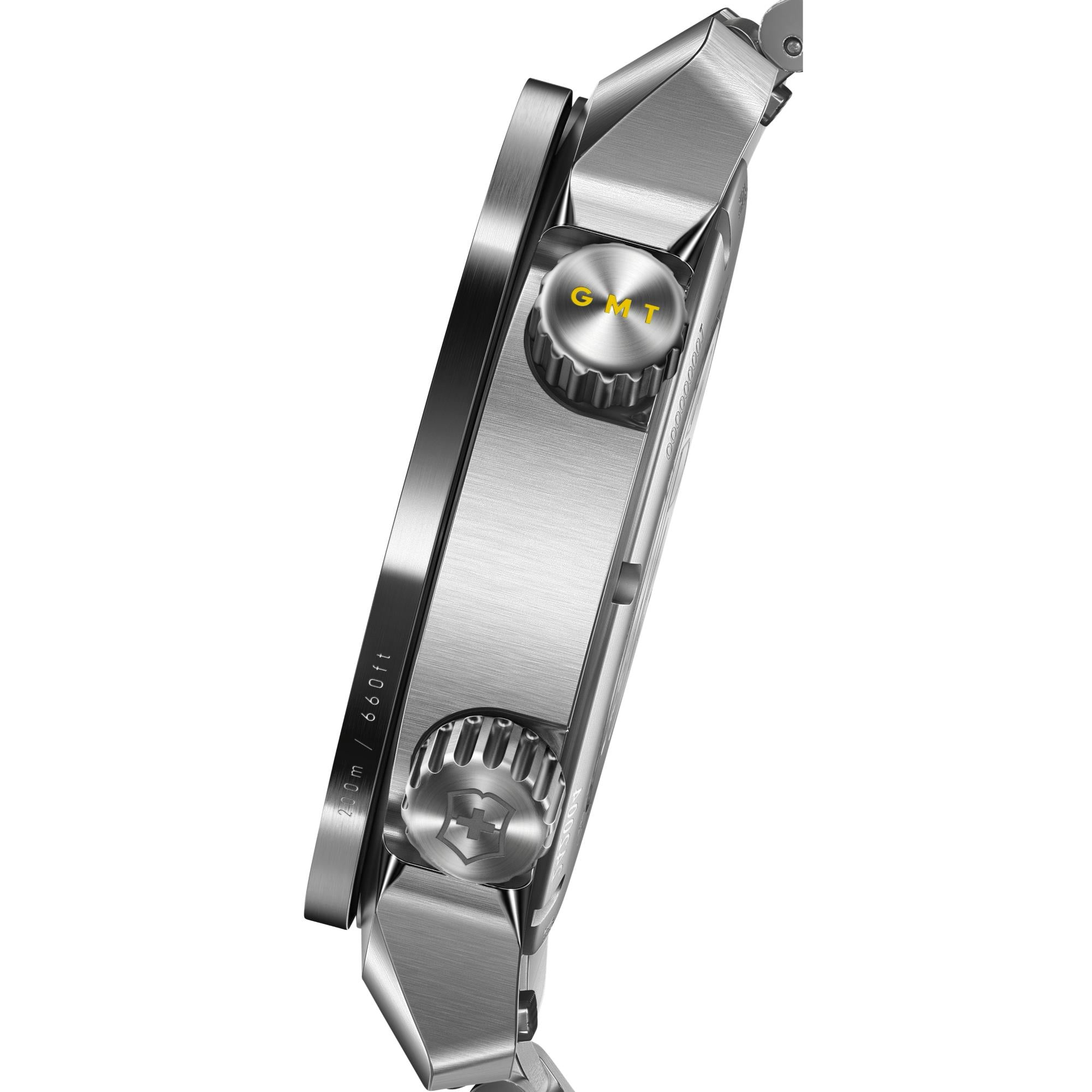 Victorinox Air Pro Automatic GMT Black Dial Steel Strap Men's Watch 242004