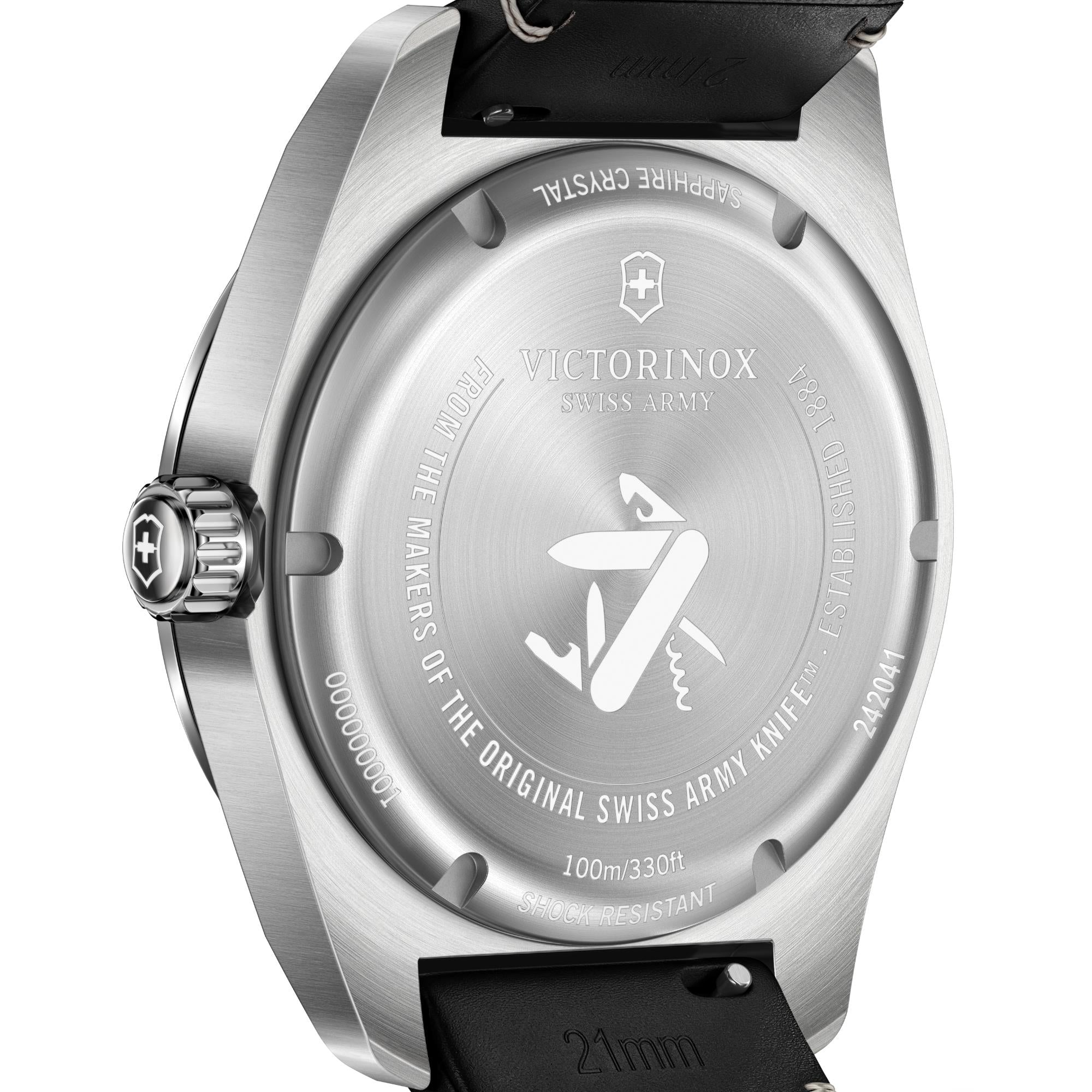Victorinox Swiss Army Quartz Black Dial Leather Strap Men's Watch 242041