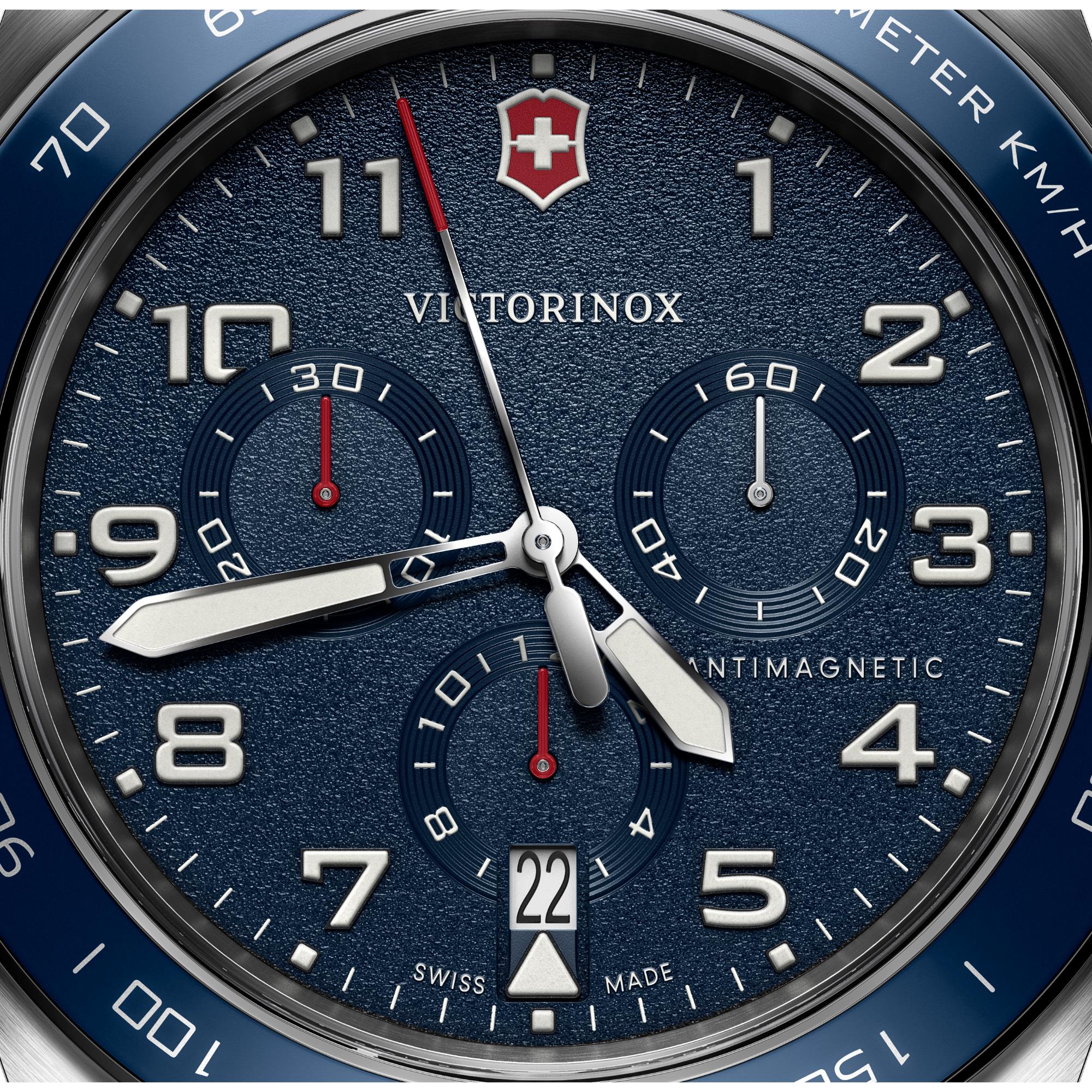 Victorinox Swiss Army Chronograph Blue Dial Steel Mesh Strap Men's Watch 242049