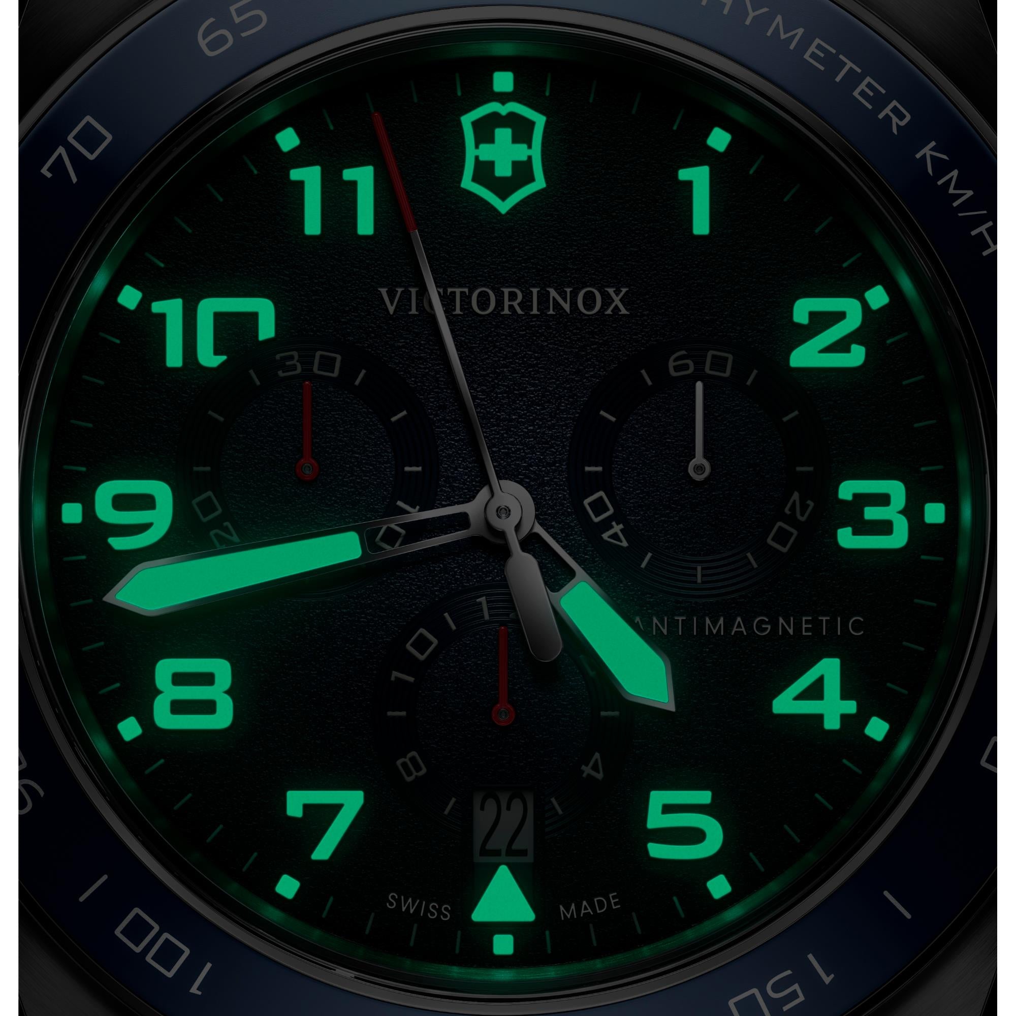 Victorinox Swiss Army Chronograph Blue Dial Steel Mesh Strap Men's Watch 242049