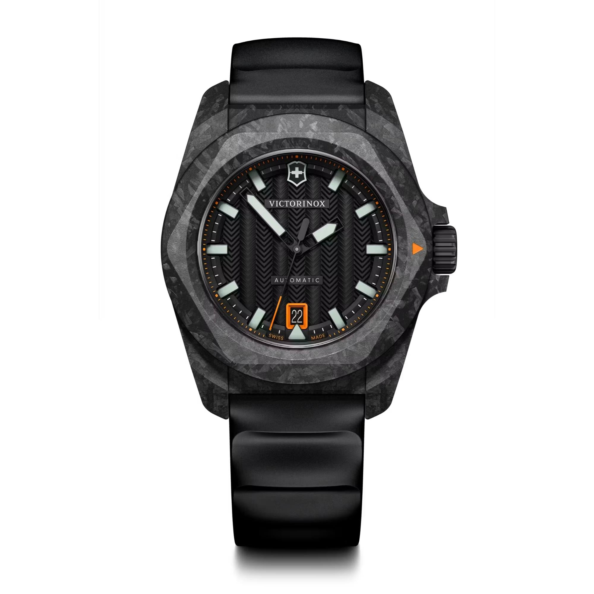Victorinox I.N.O.X. Automatic Black Dial Rubber Strap Men's Watch 242023.1