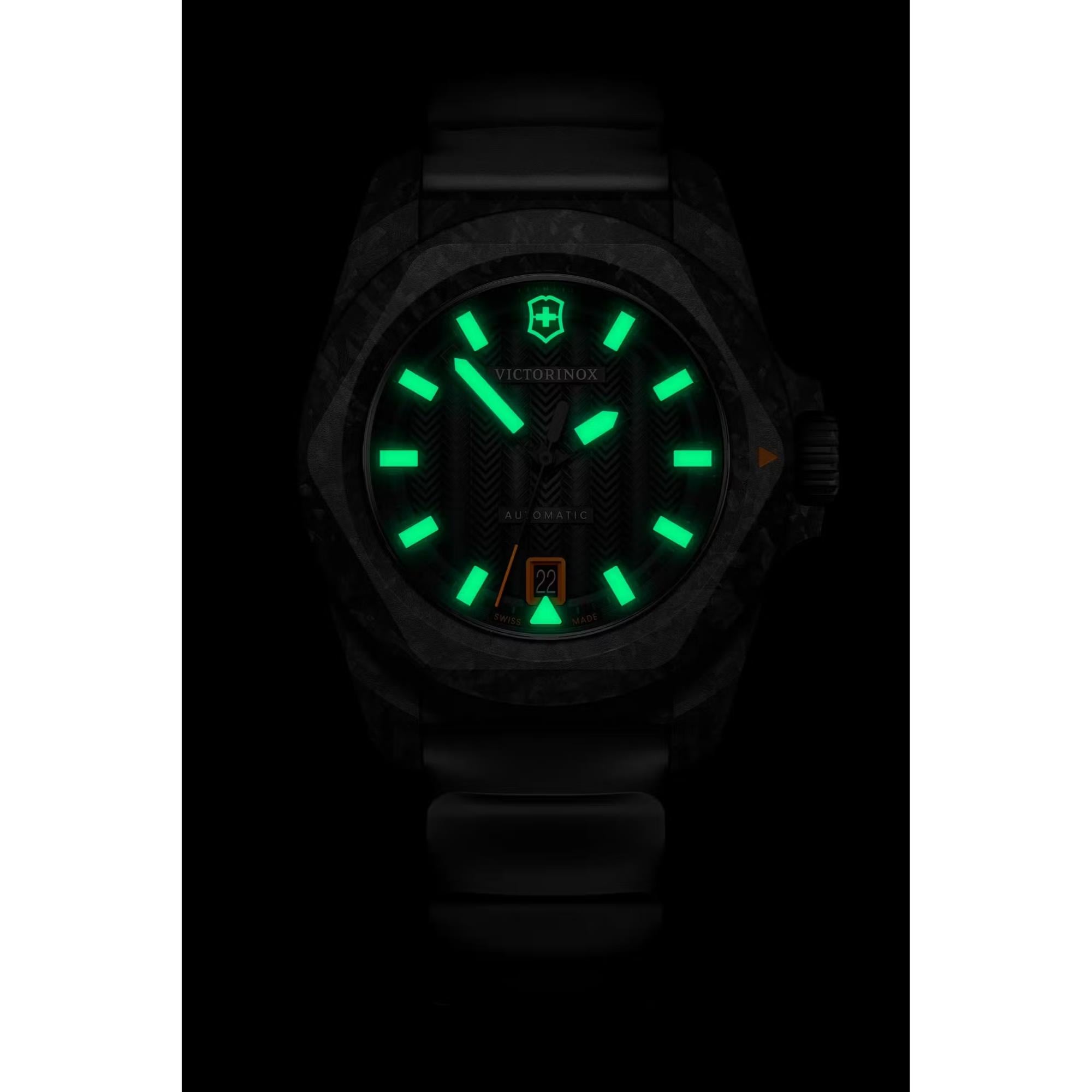 Victorinox I.N.O.X. Automatic Black Dial Rubber Strap Men's Watch 242023.1