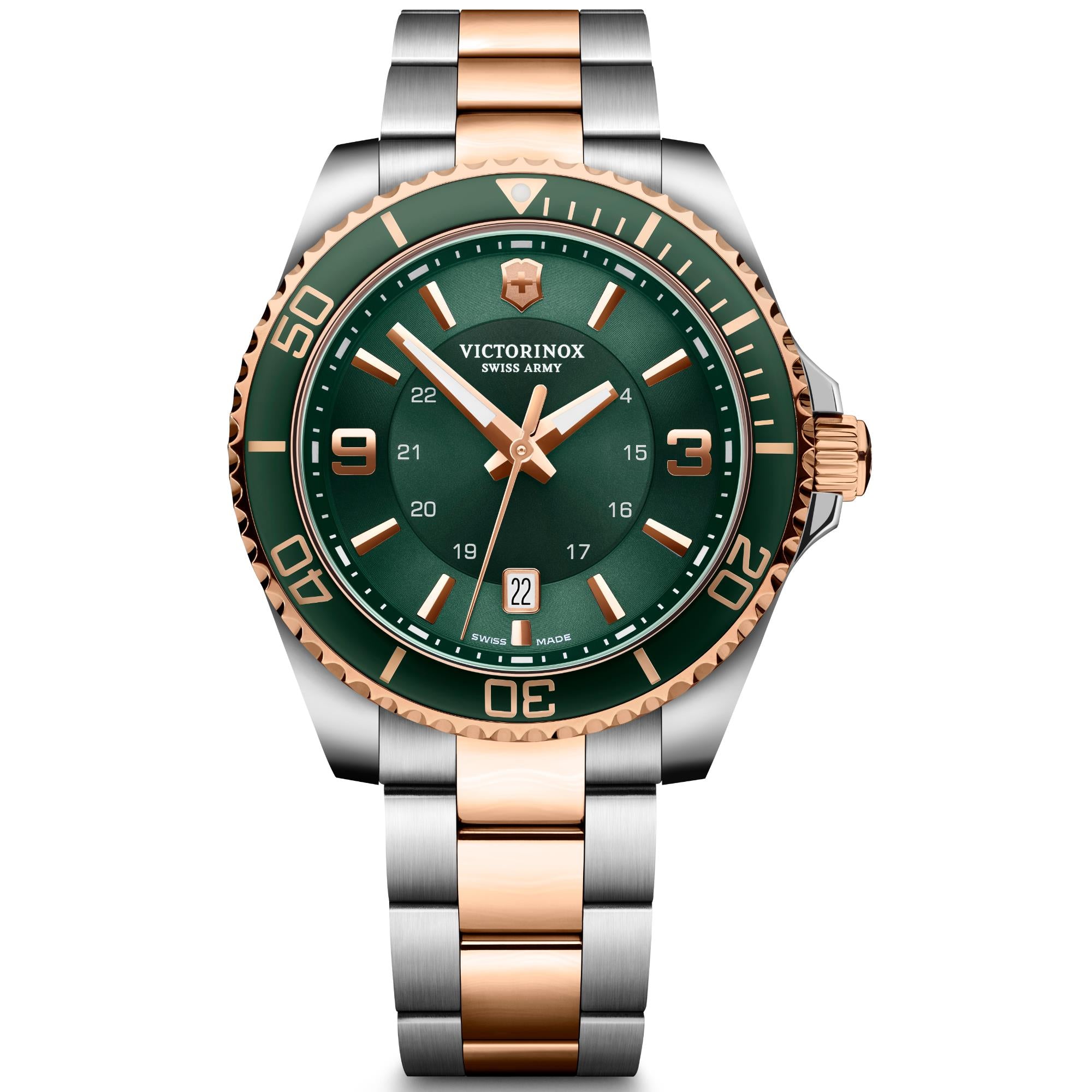 Victorinox Maverick Large Quartz Green Dial Steel Strap Men's Watch 242008