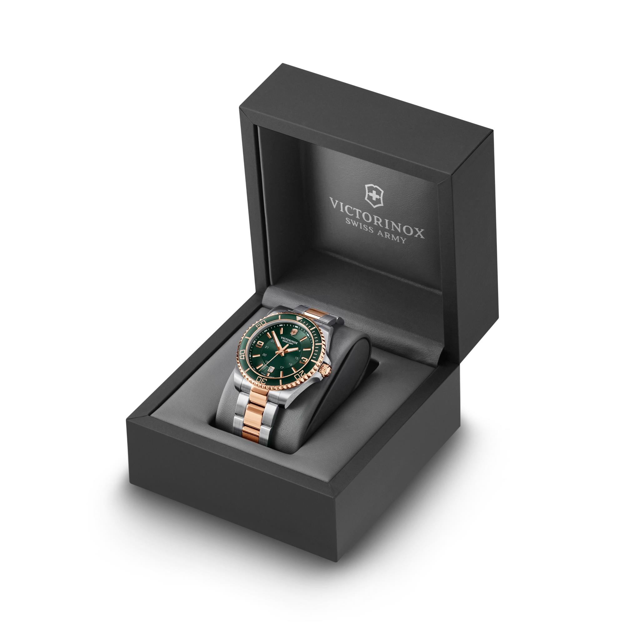 Victorinox Maverick Large Quartz Green Dial Steel Strap Men's Watch 242008